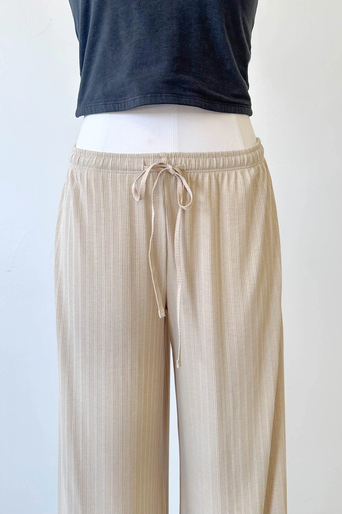 Wide Leg Ribbed Pants