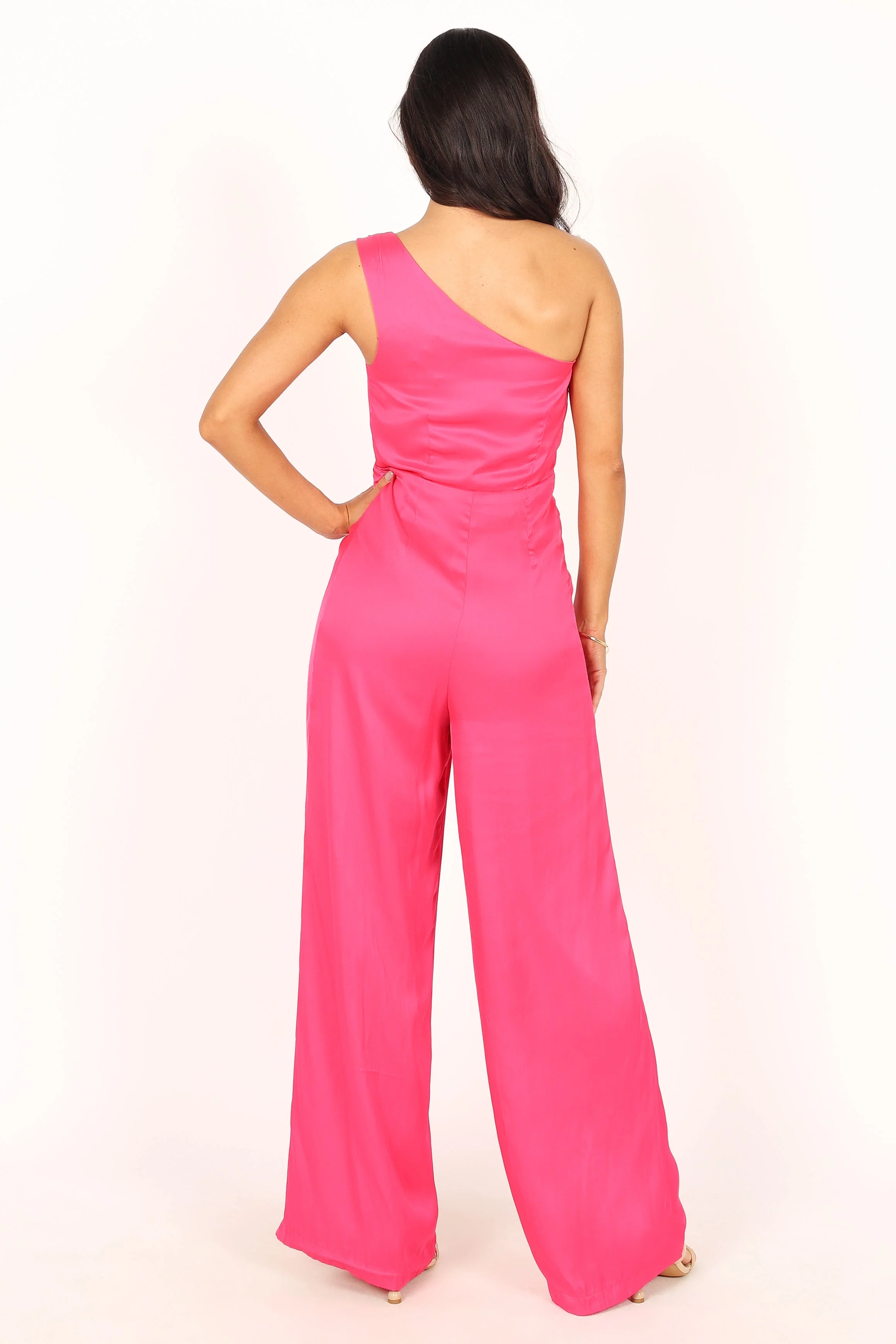 Isabel One Shoulder Jumpsuit - Pink
