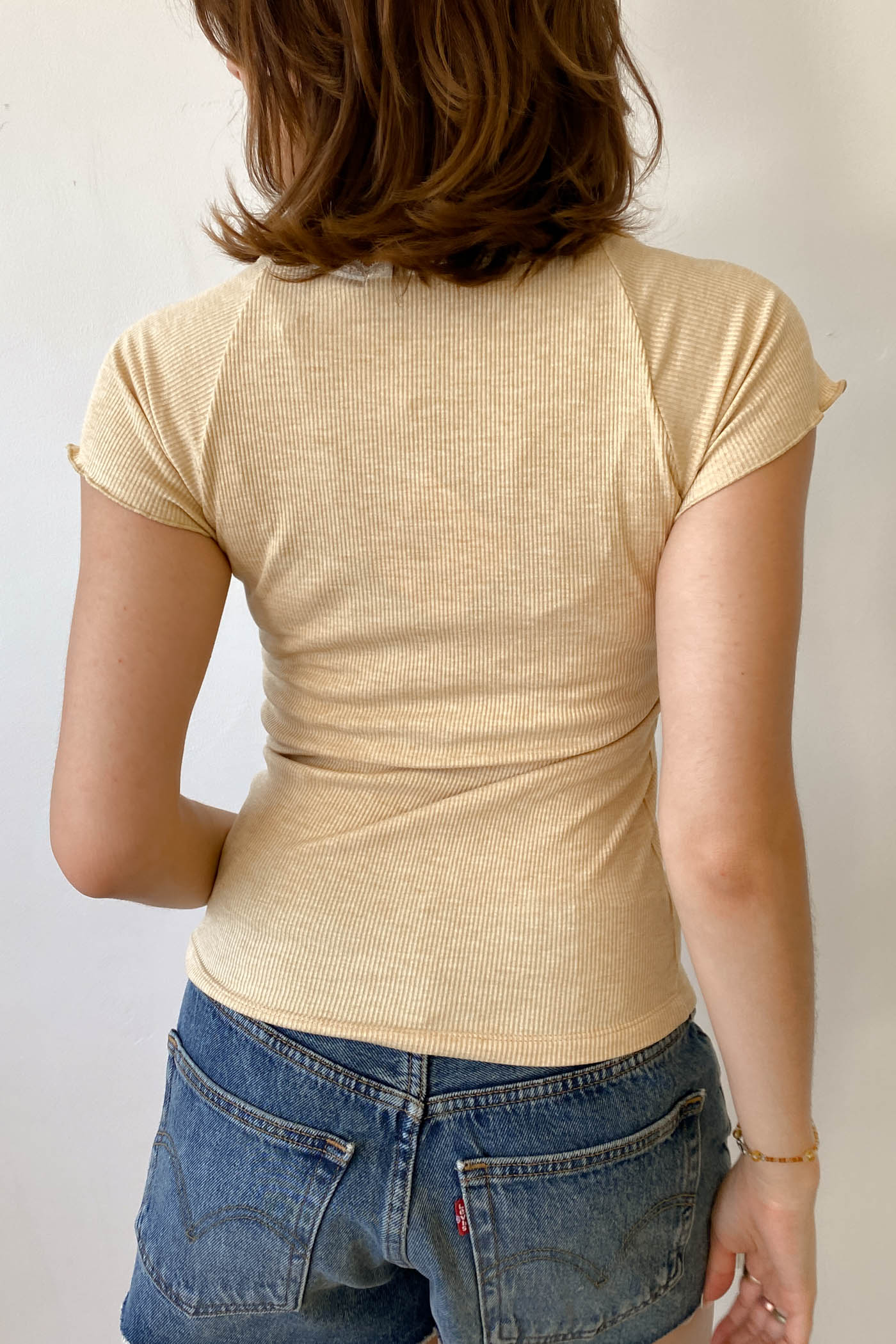 Built-In-Bra Short Sleeve Top