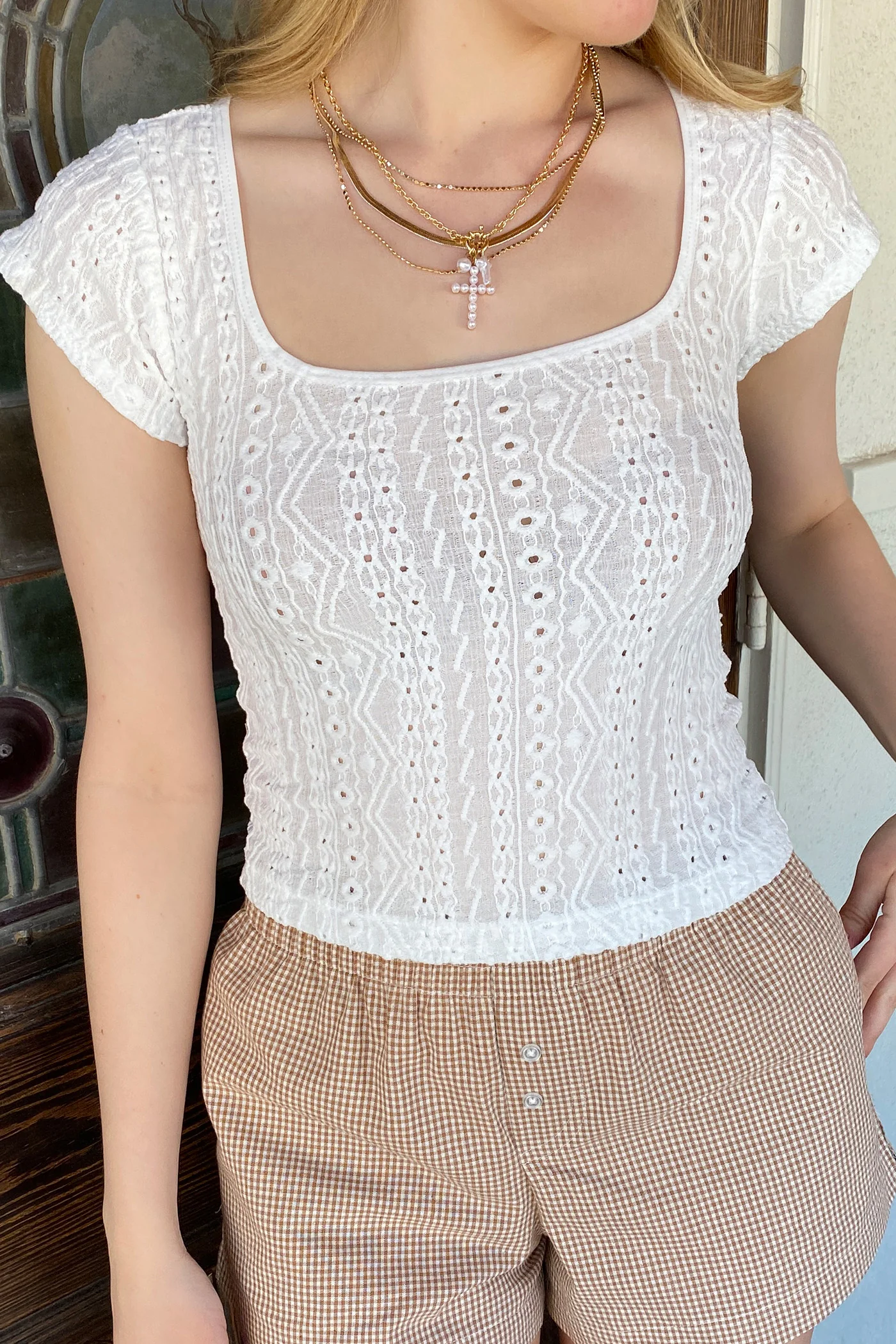 Eyelet Stretch Lace Top