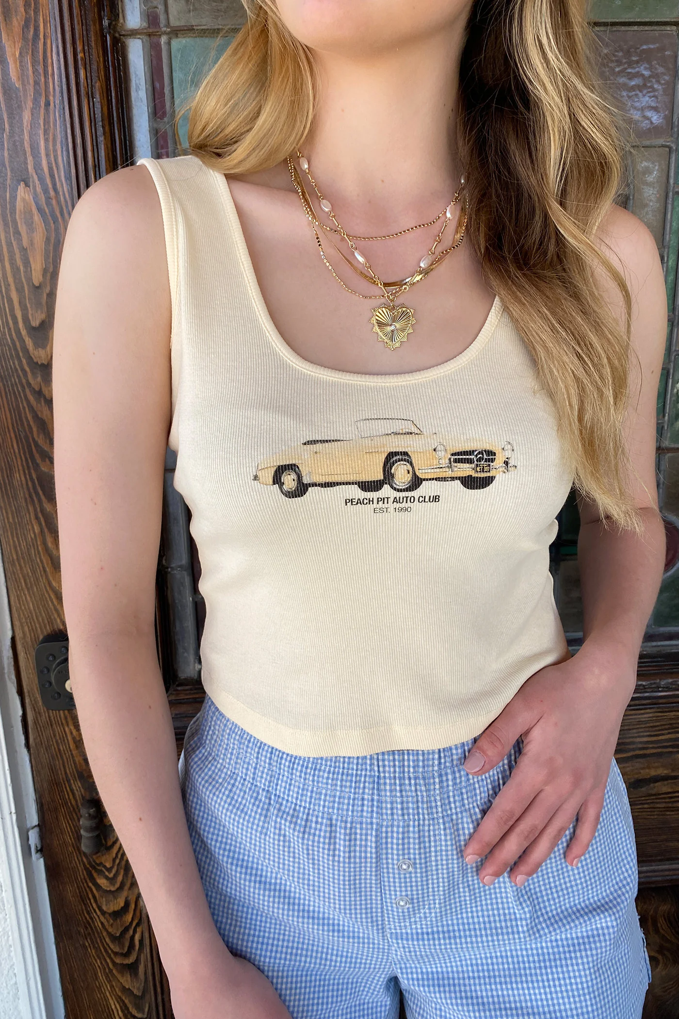 Peach Pitt Graphic Tank Top