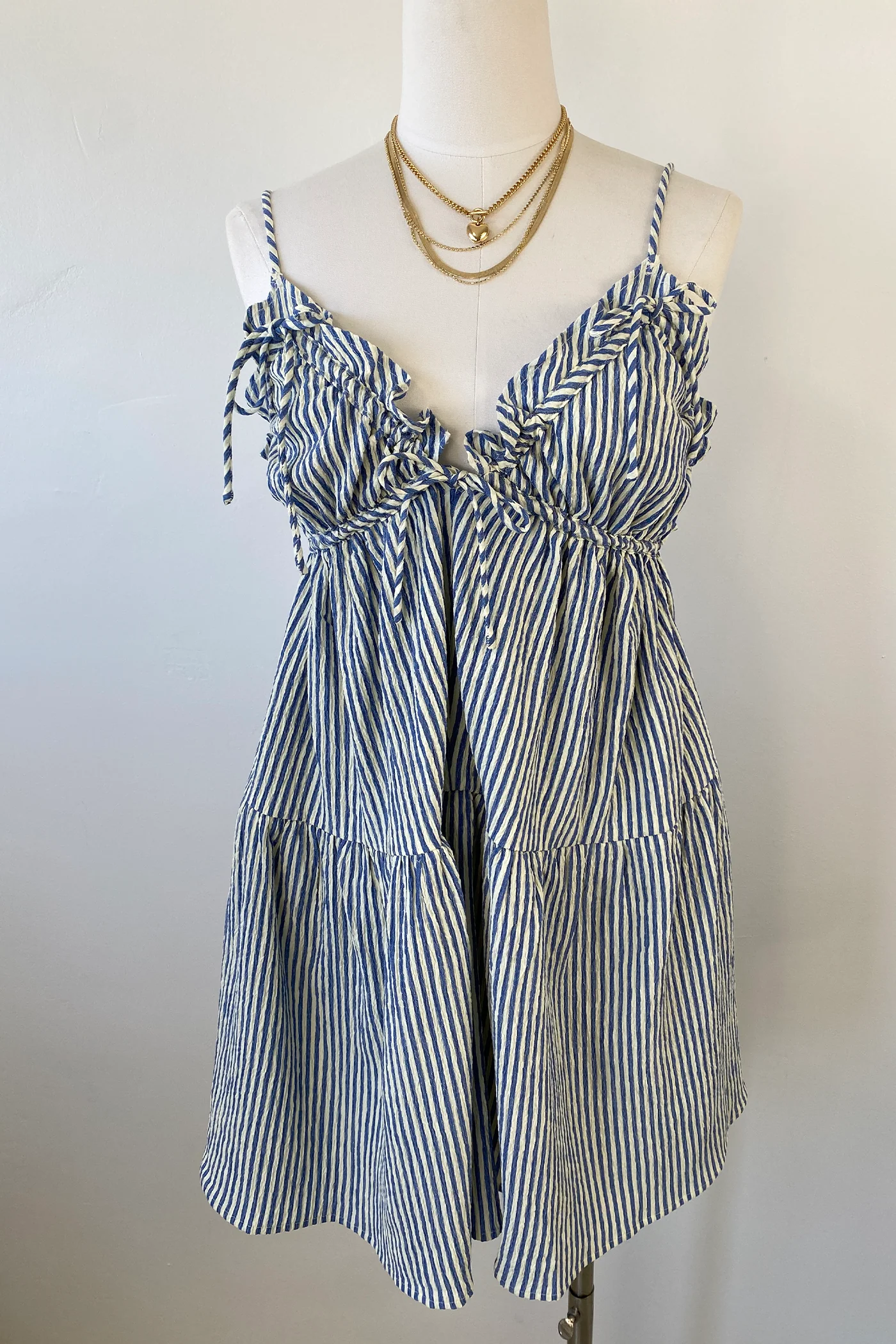 Striped Ruffle Mini Dress