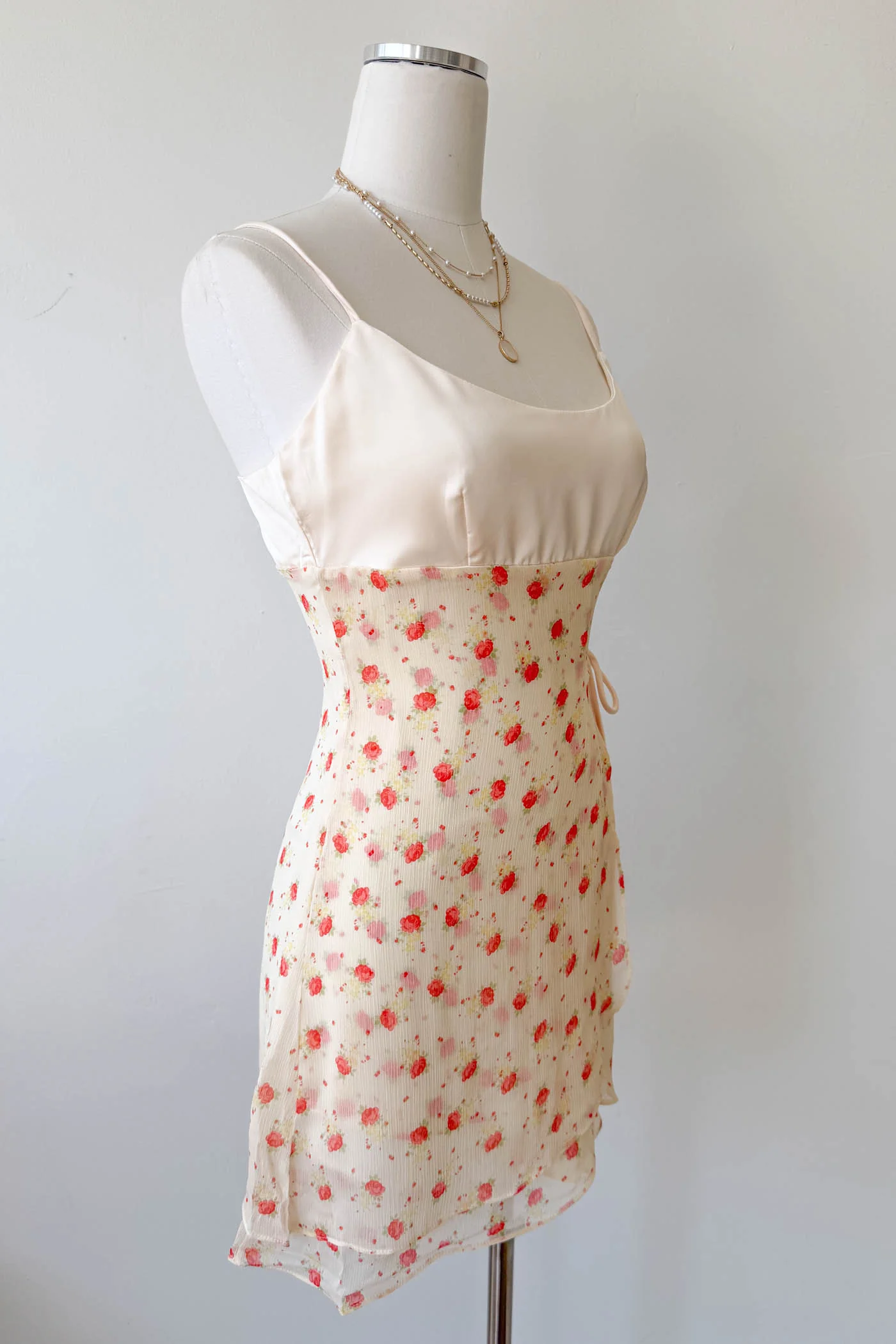 Stretch Lace Mini Wrap Dress