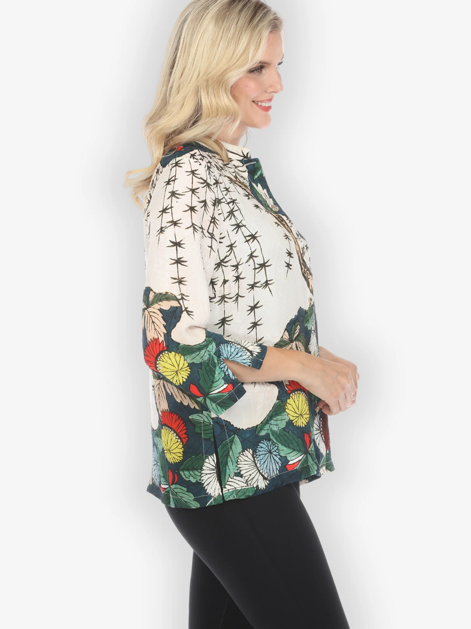 Umbrella Flowers Silk Blend Blouse