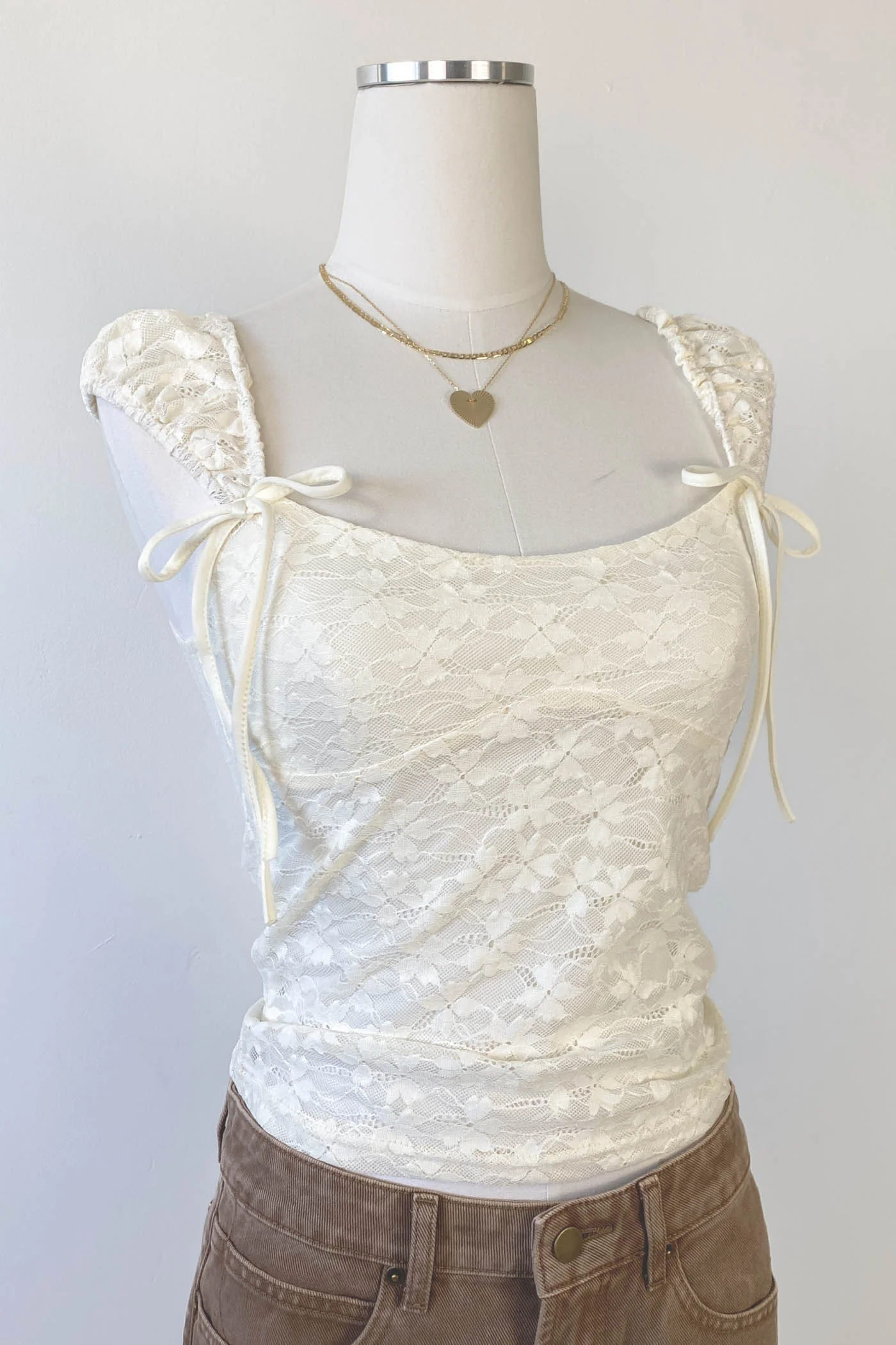 Stretch Lace Babydoll Top