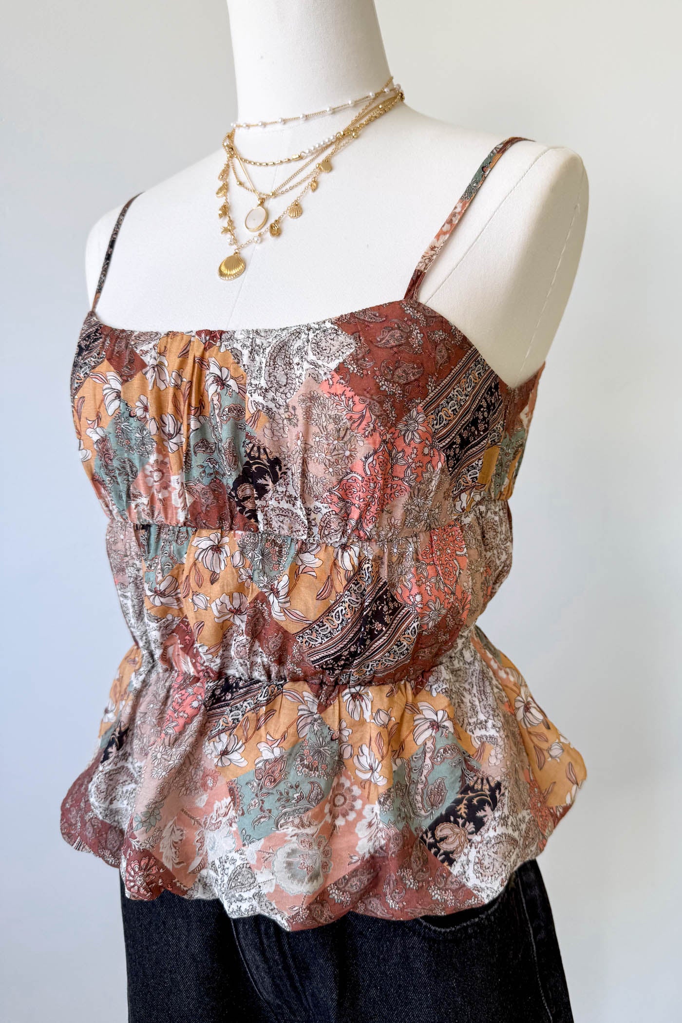 Patchwork Bubble Cami Top