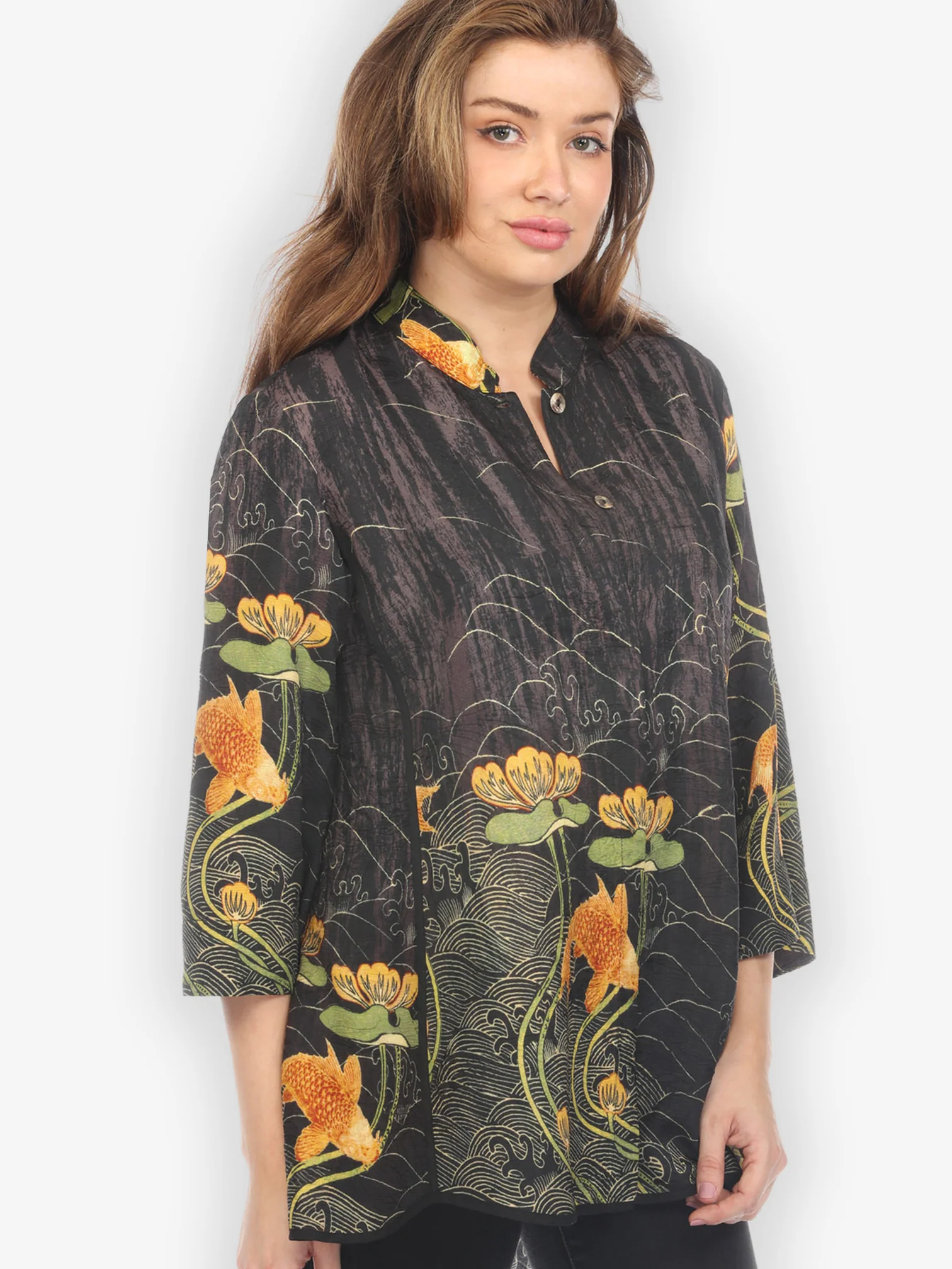 Water Lily Koi Tummy Tuck Shirt