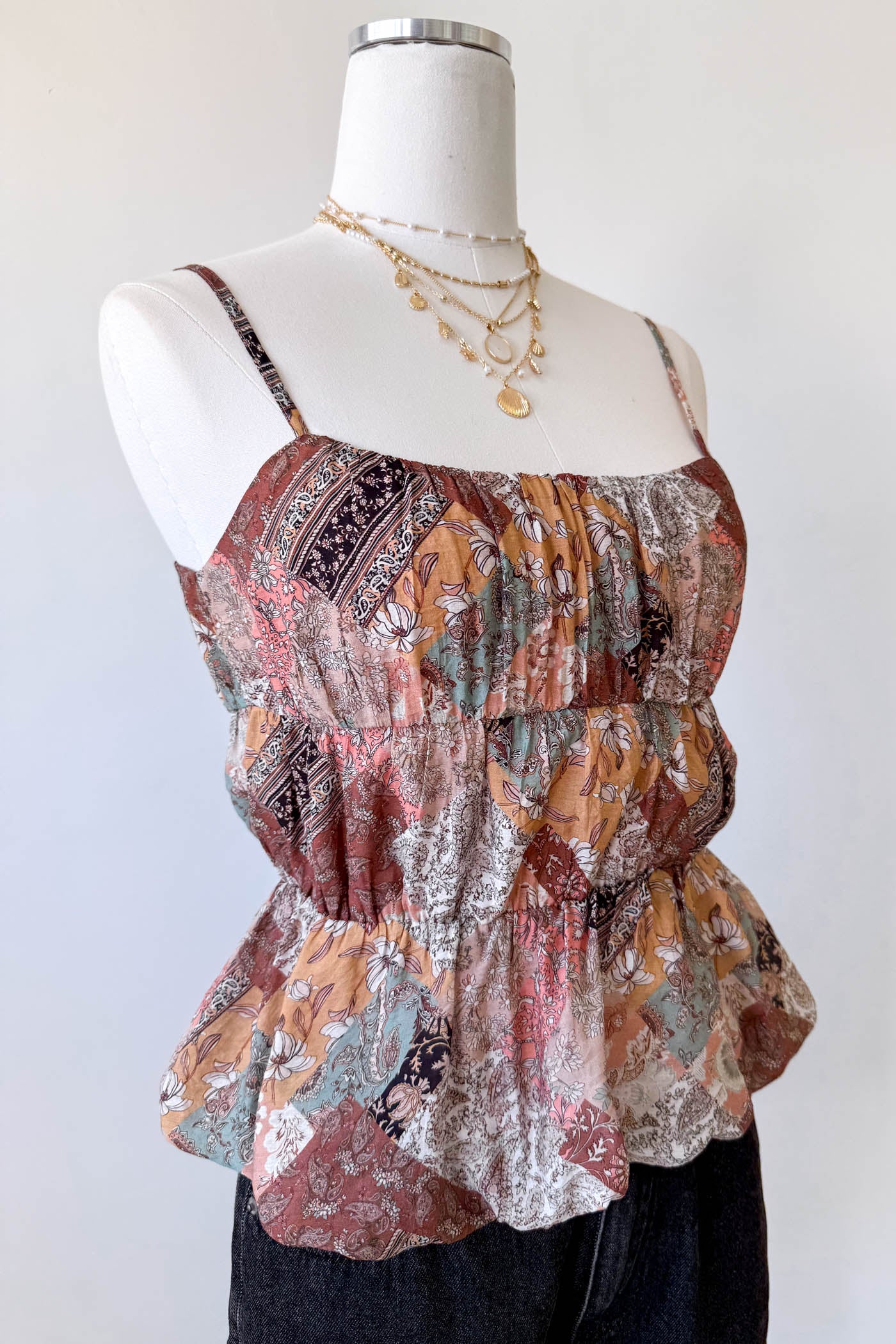 Patchwork Bubble Cami Top