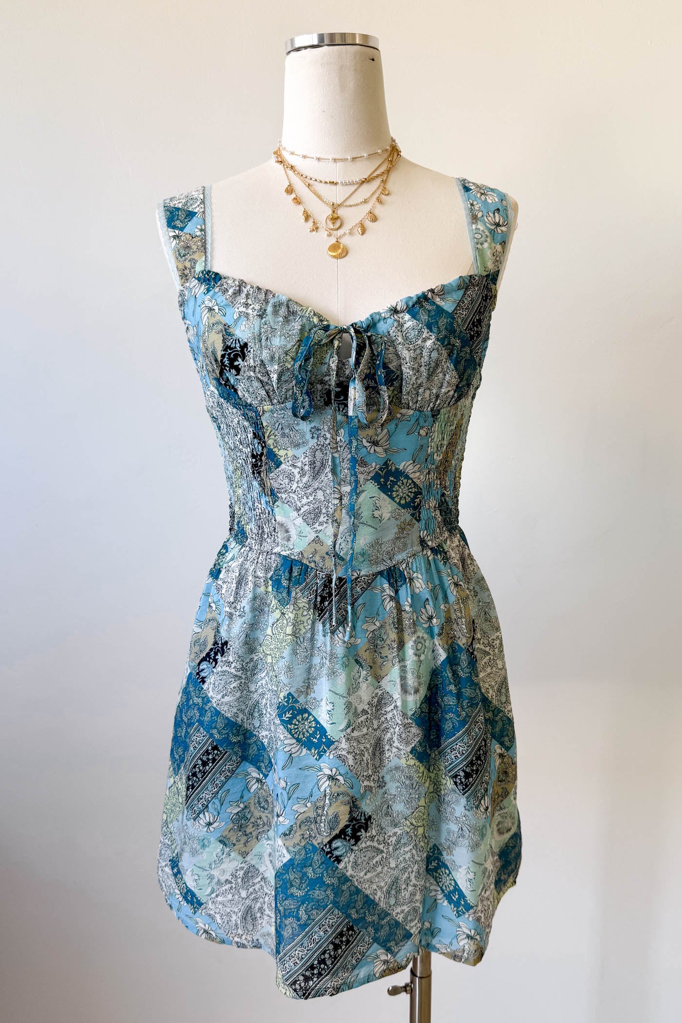 Patchwork Print Mini Dress