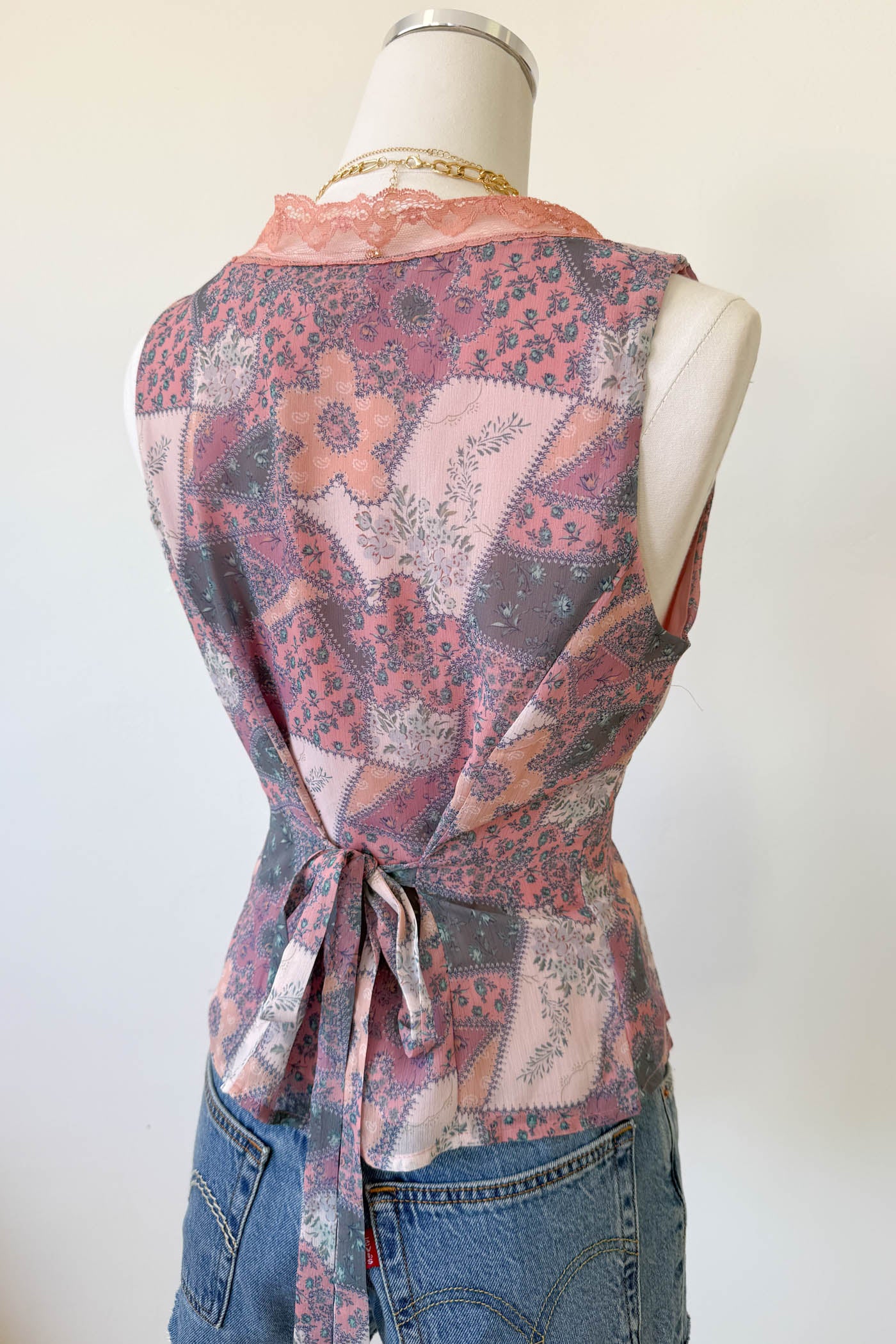 Floral Patchwork Sleeveless Top