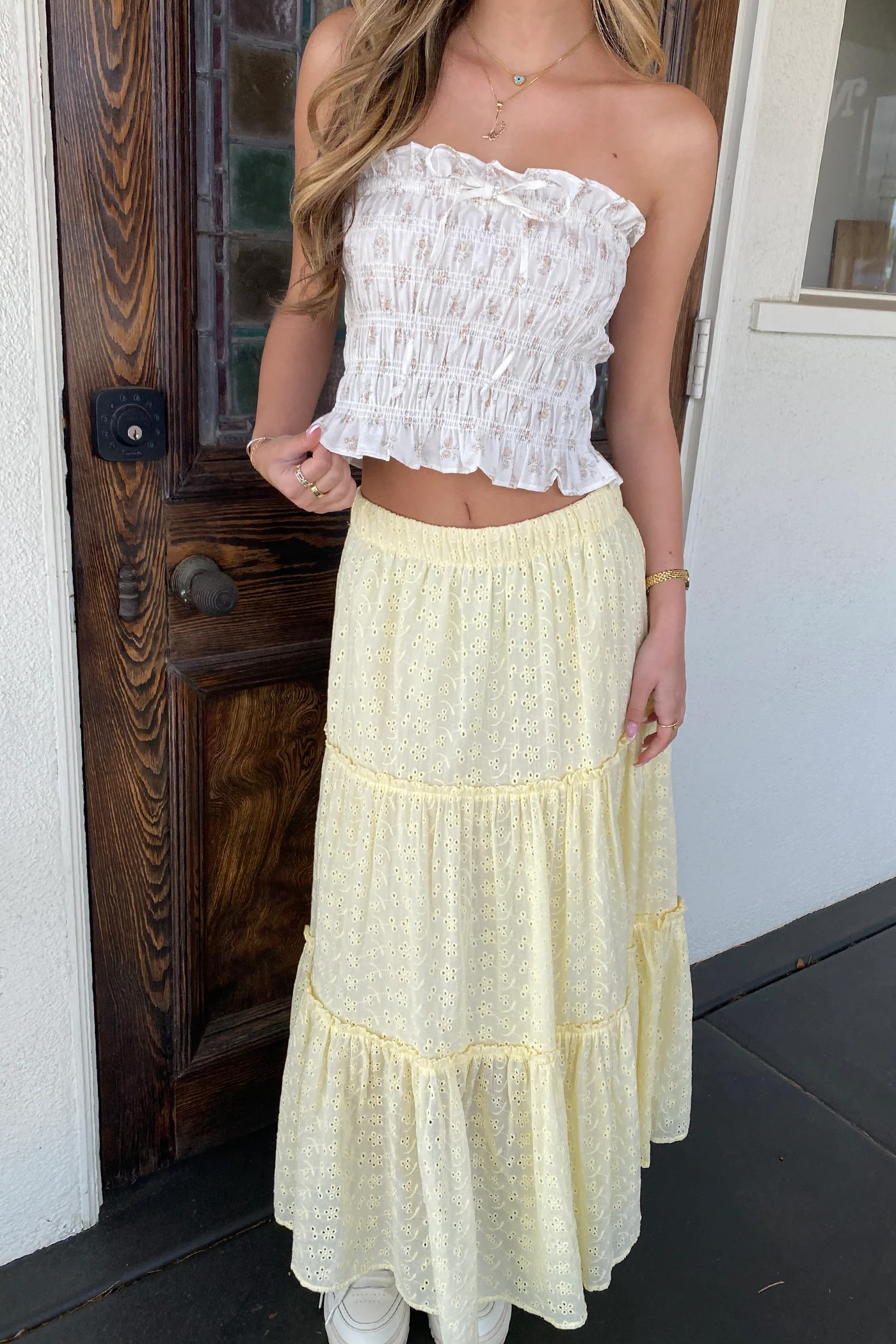 Smocked Floral Tube Top