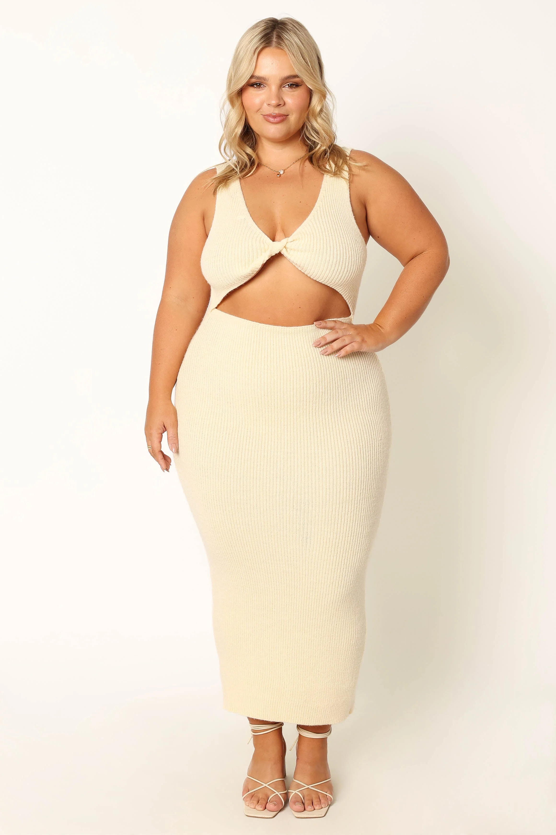 Nita Midi Dress - Beige