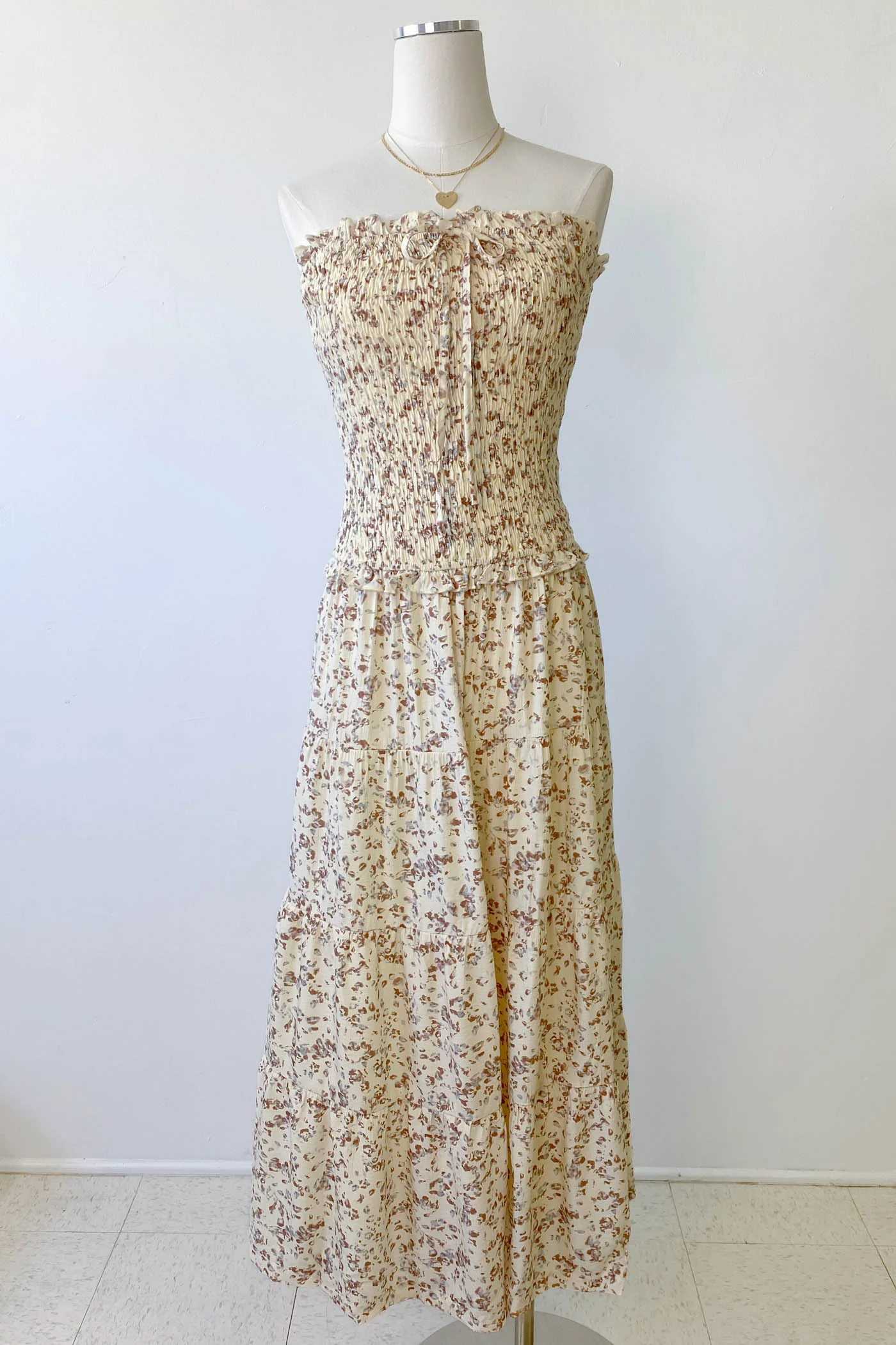 Floral Strapless Maxi Dress