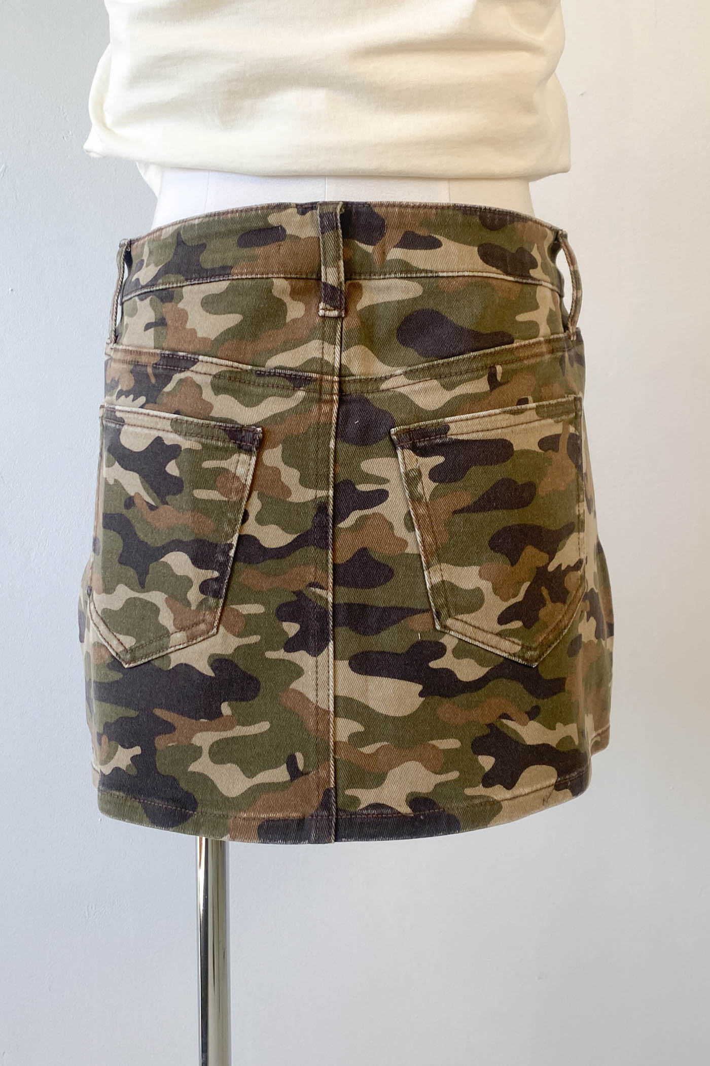Denim Camo Mini Skirt