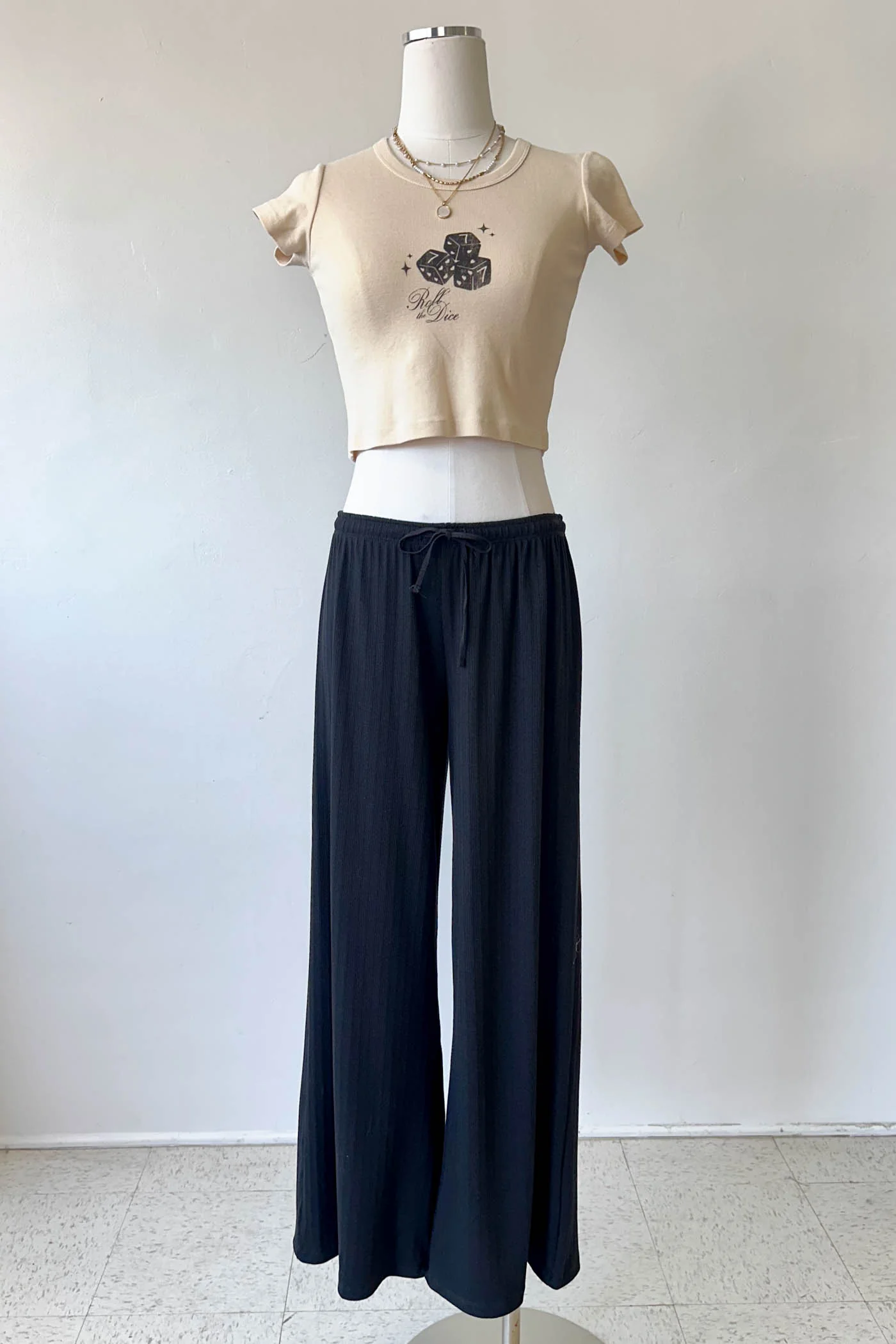 Wide Leg Ribbed Pants