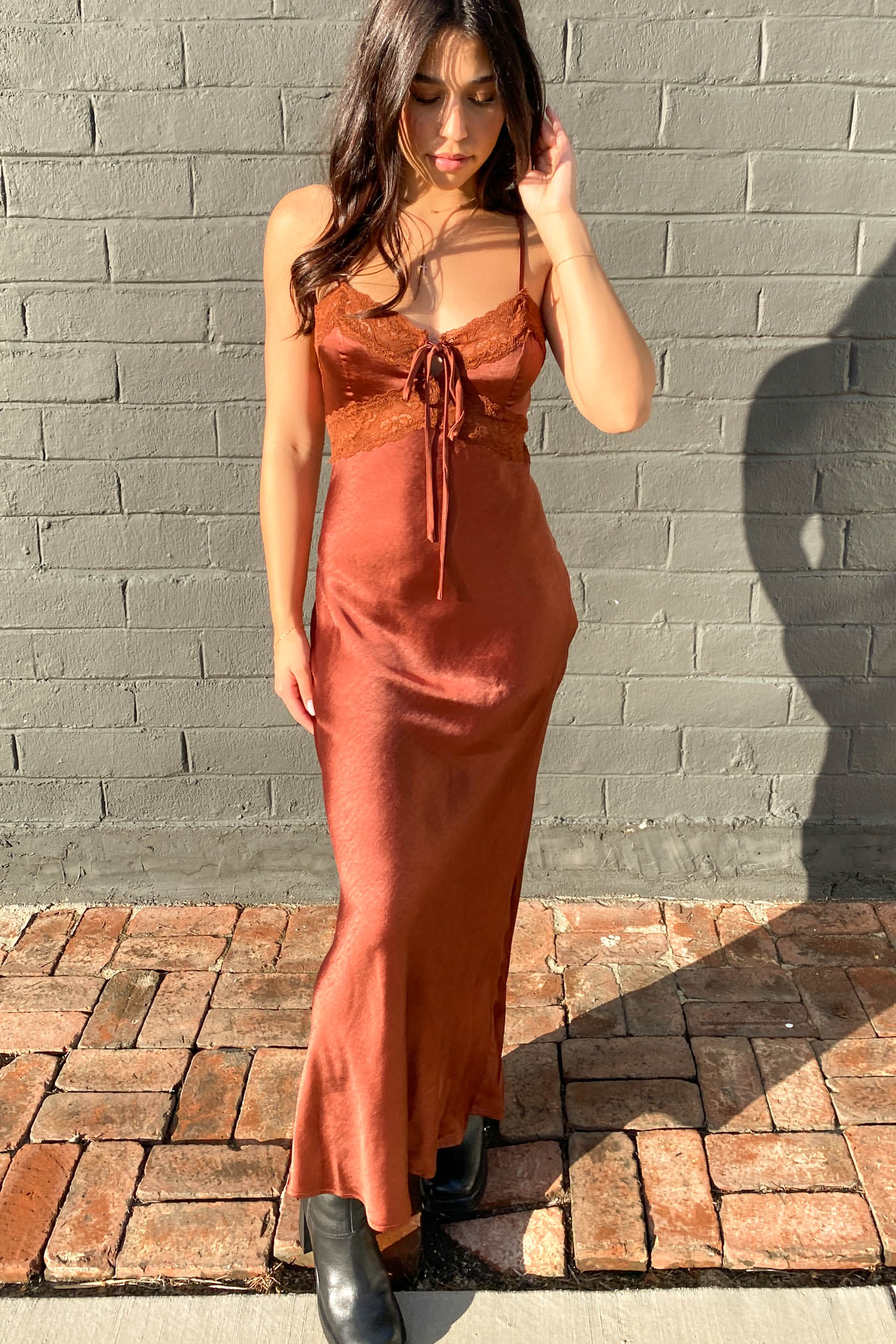 Lacey Satin Maxi Dress