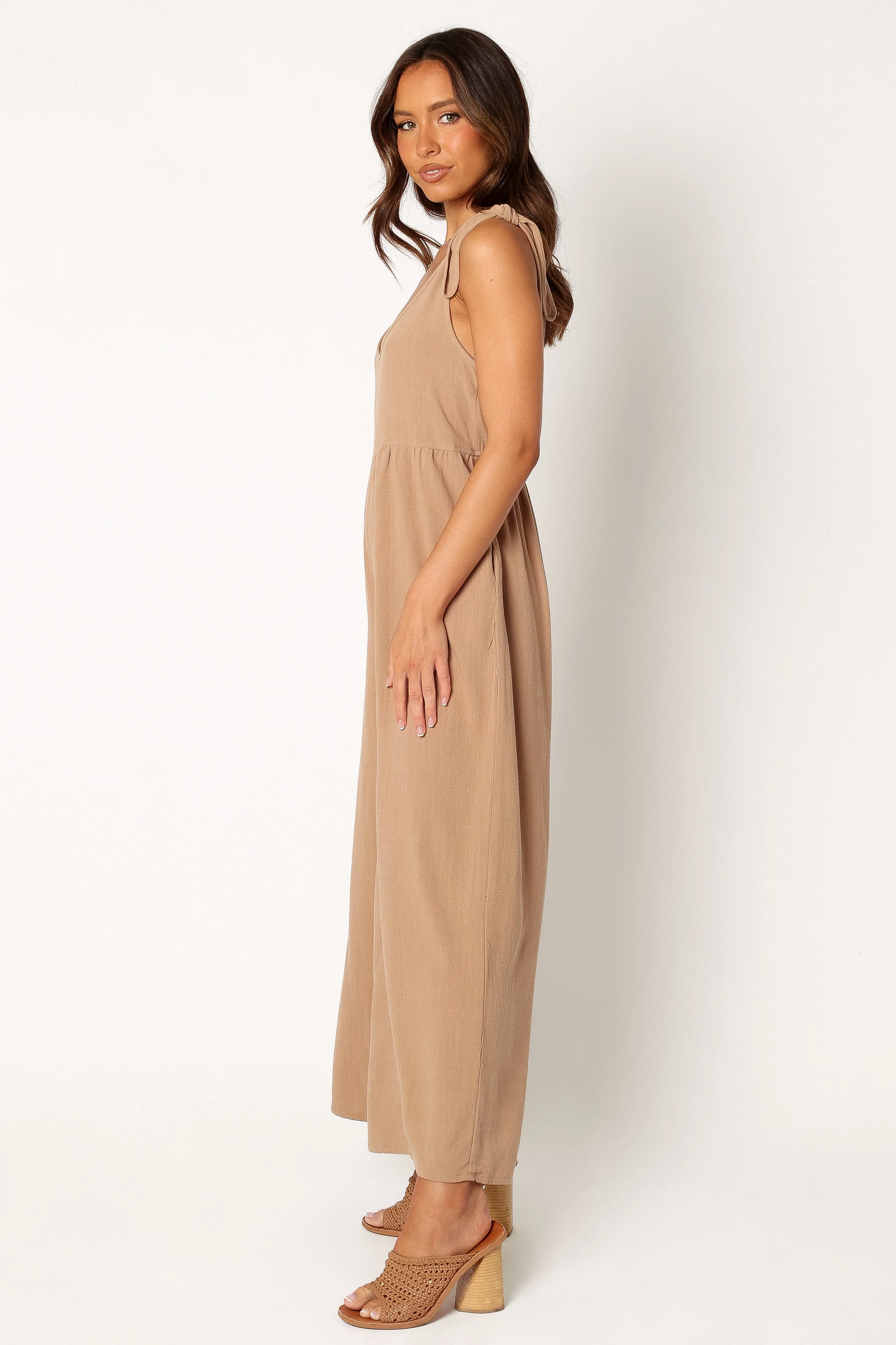 Ayla Linen Jumpsuit - Mocha
