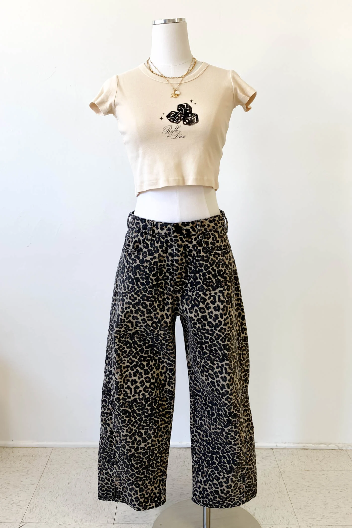 Leopard Print Barrel Pants by For Good