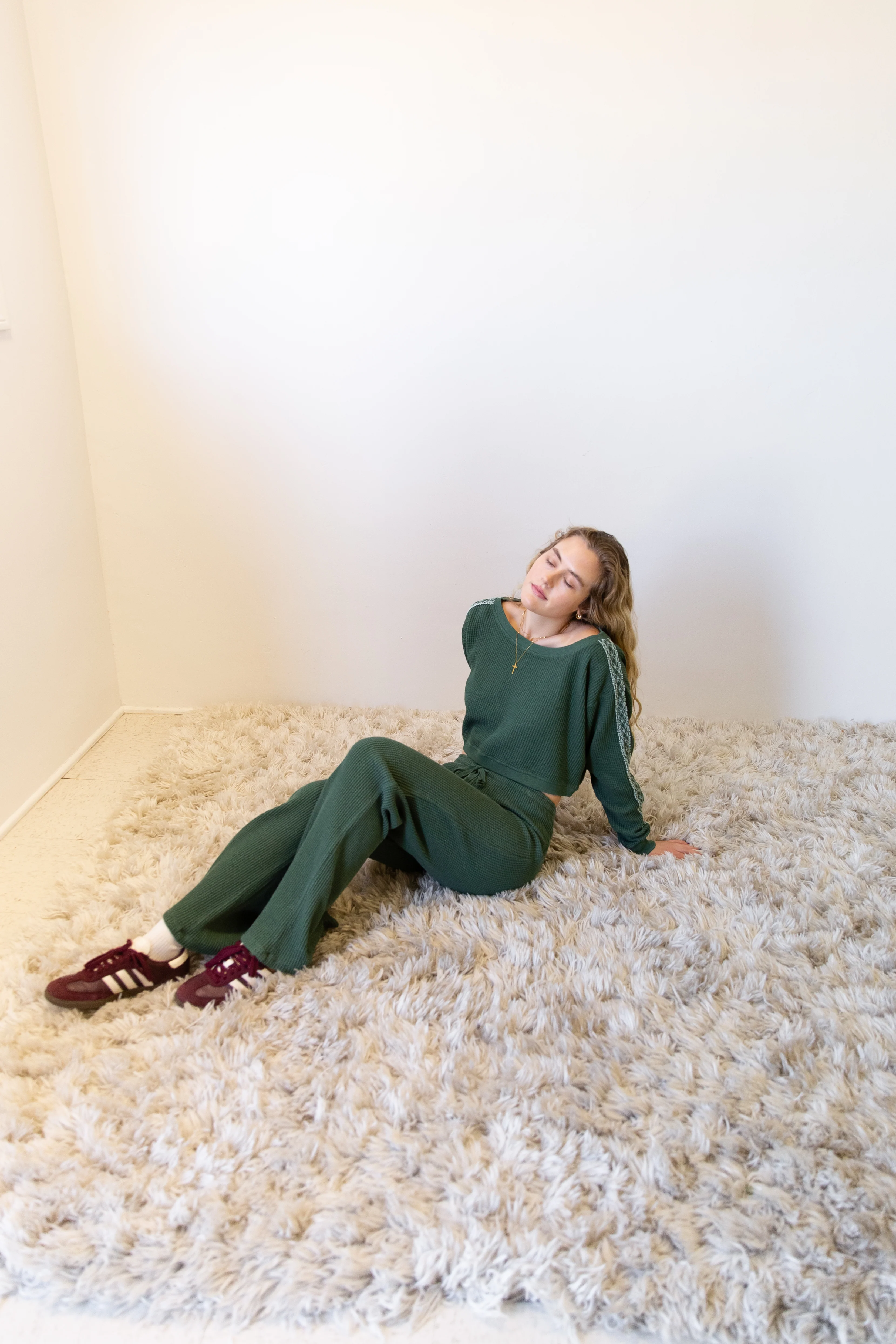 Waffle Knit Crew Top