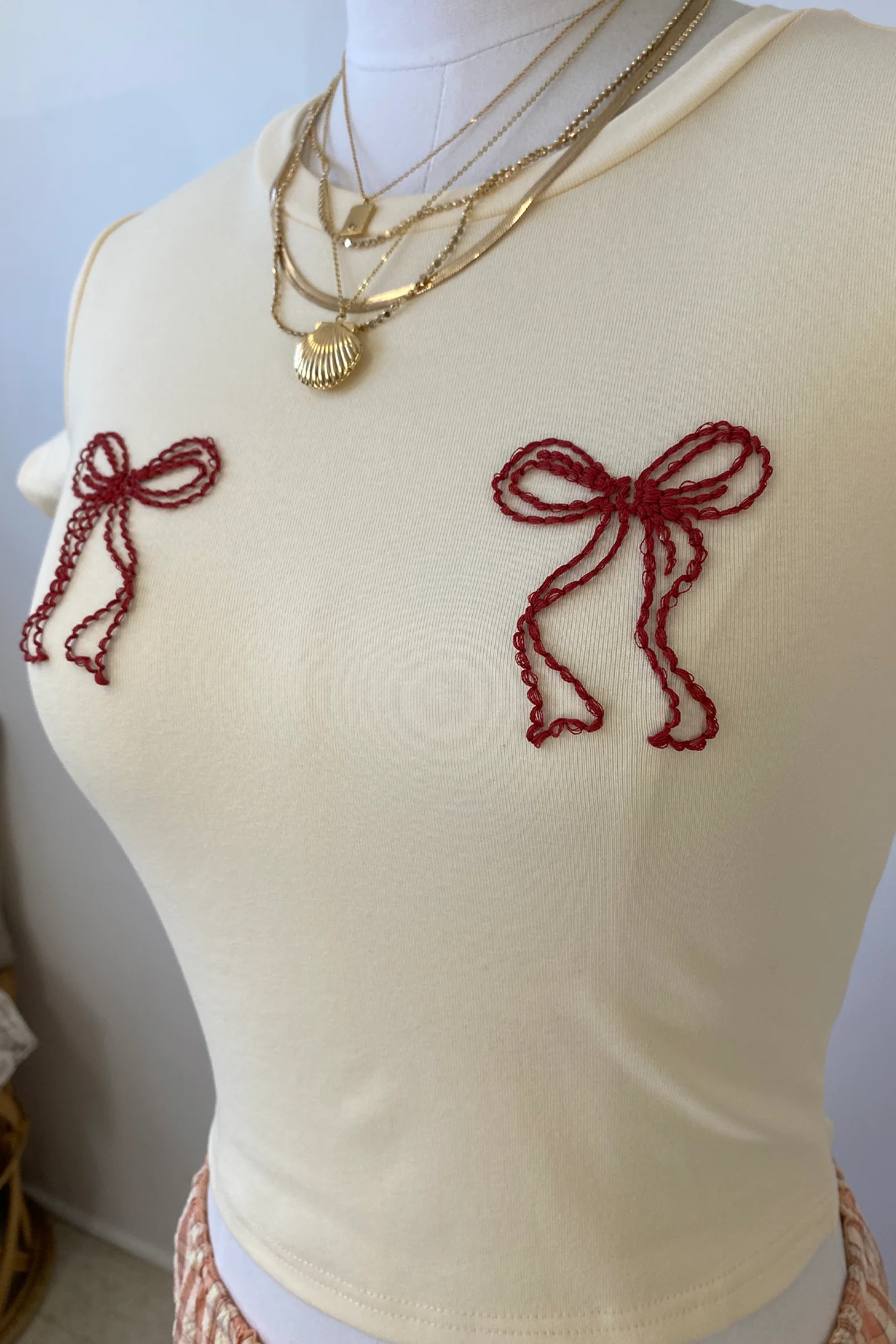 Bow Embroidered Graphic Baby Tee