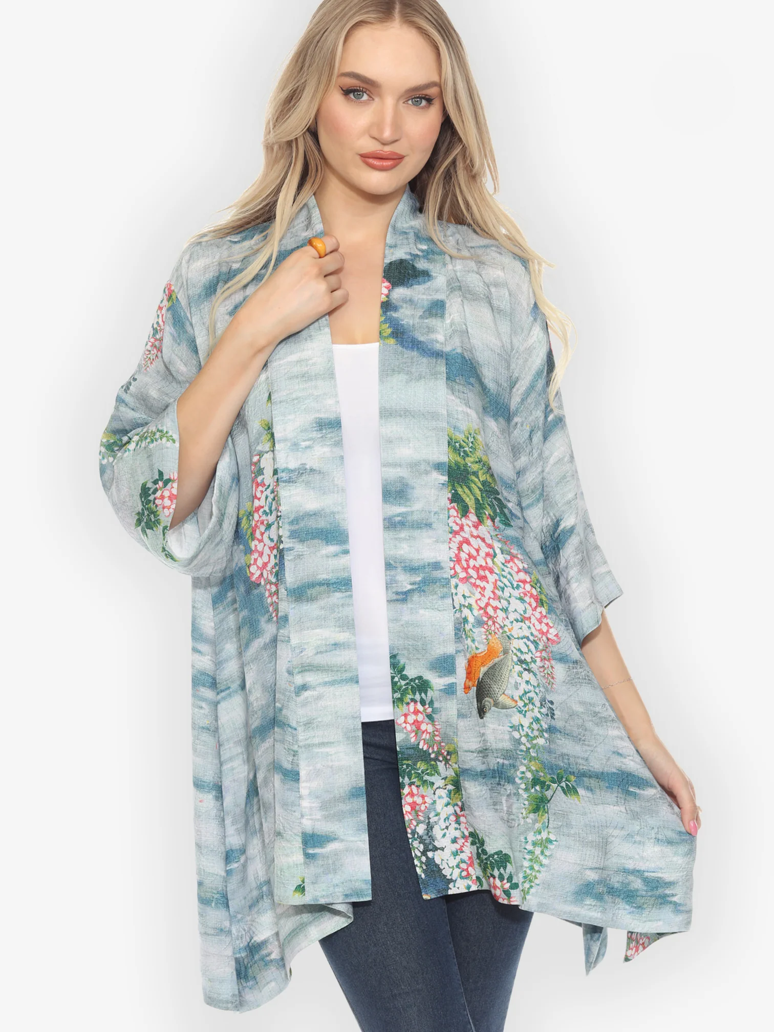 Water and Koi Kimono Jacket