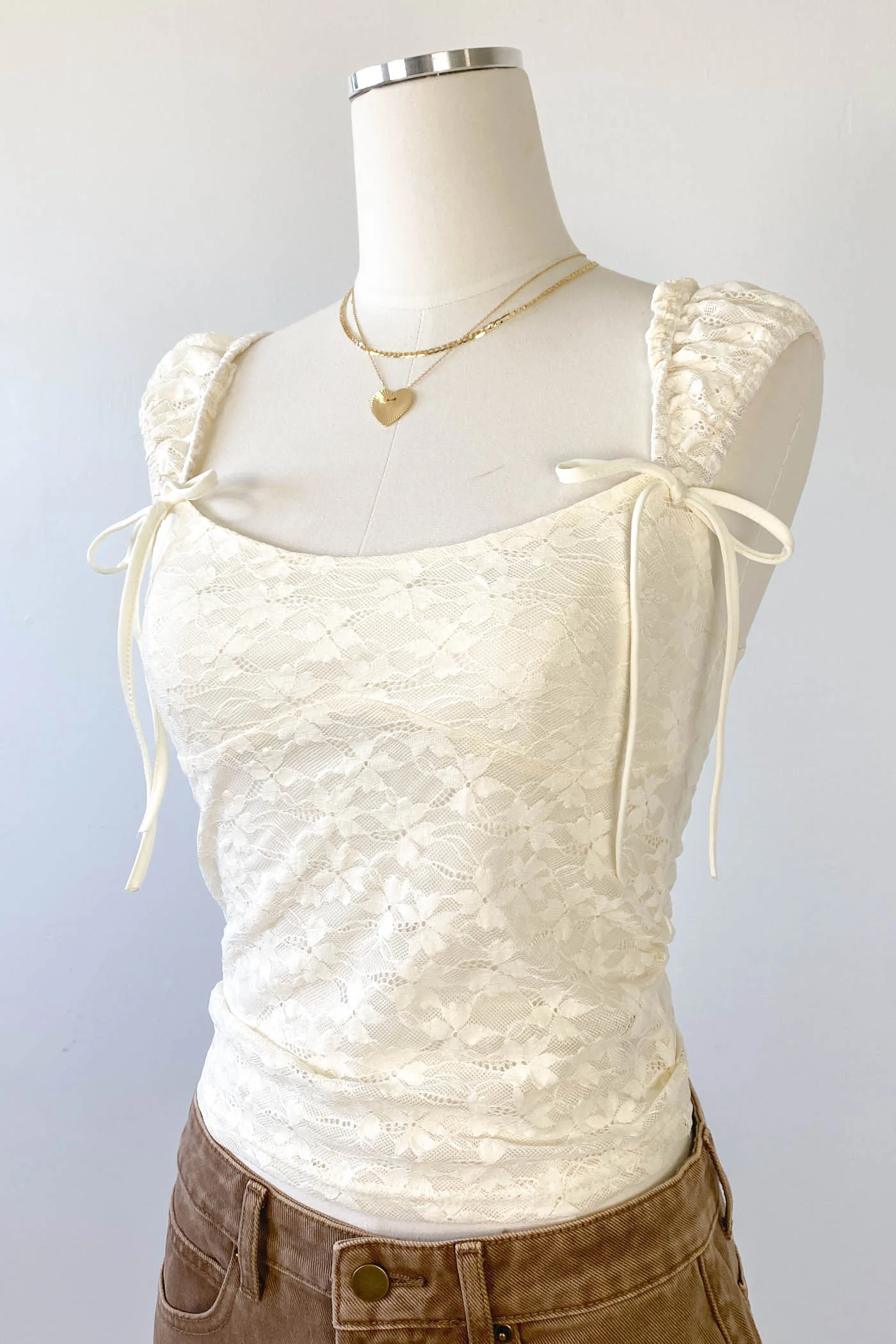 Stretch Lace Babydoll Top