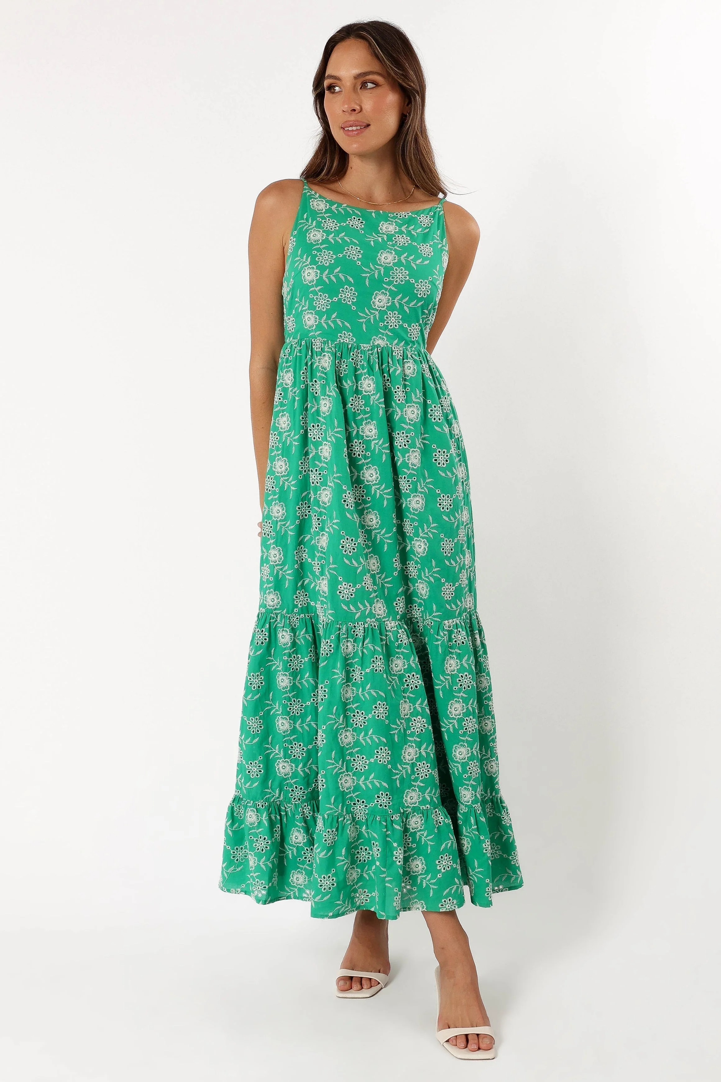 Jenson Maxi Dress - Green Eyelet