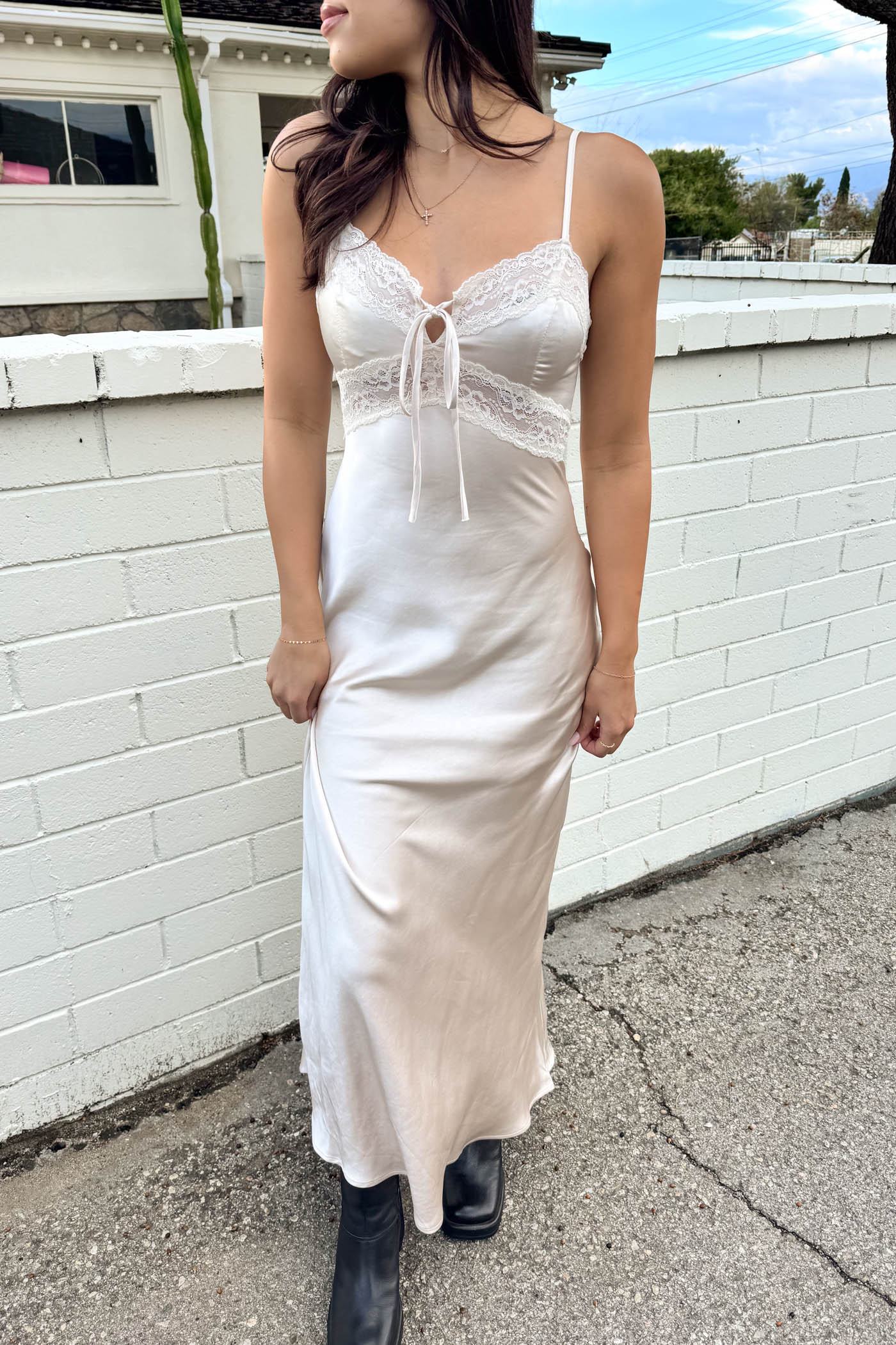 Lacey Satin Maxi Dress