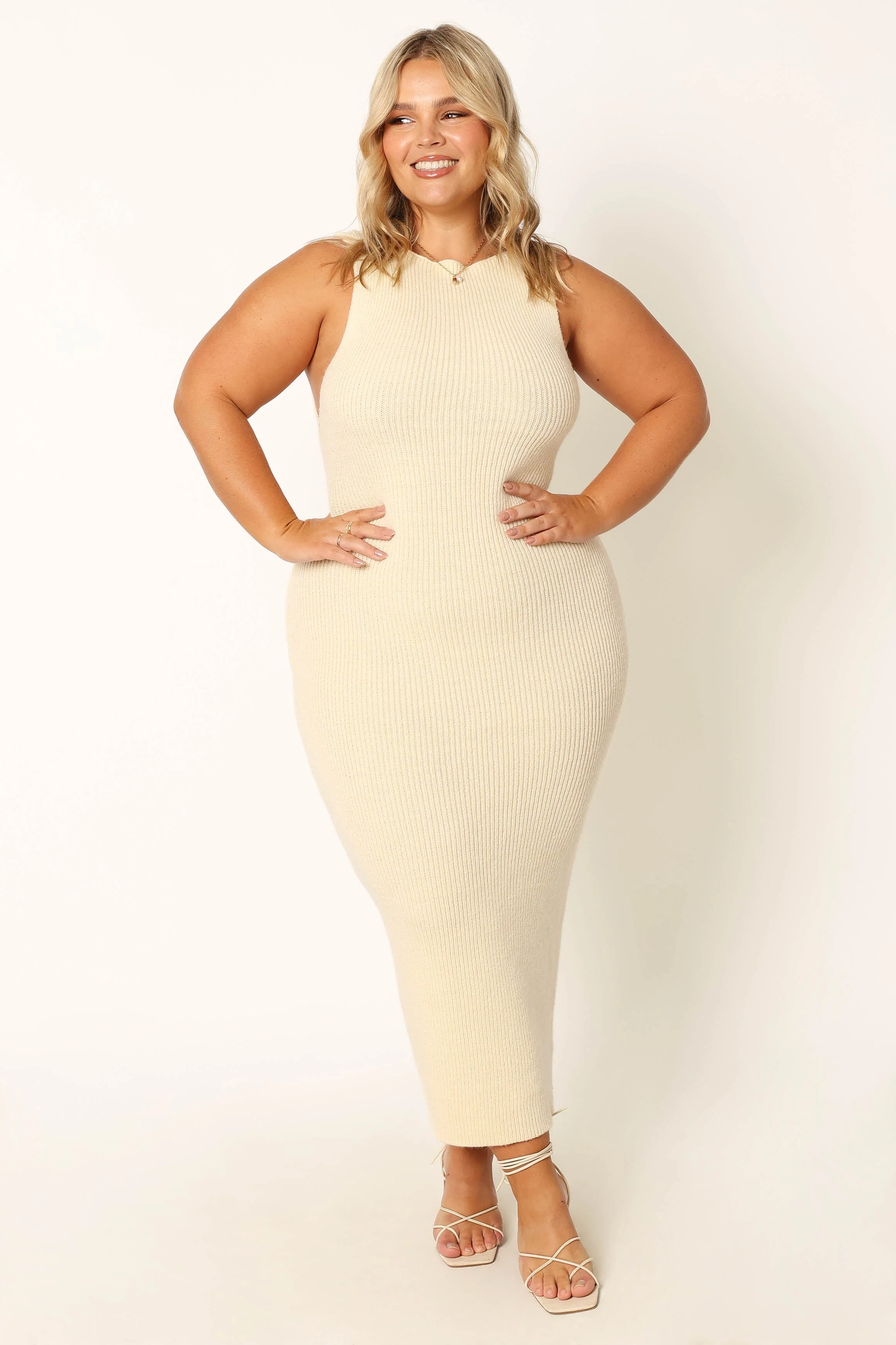 Nita Midi Dress - Beige