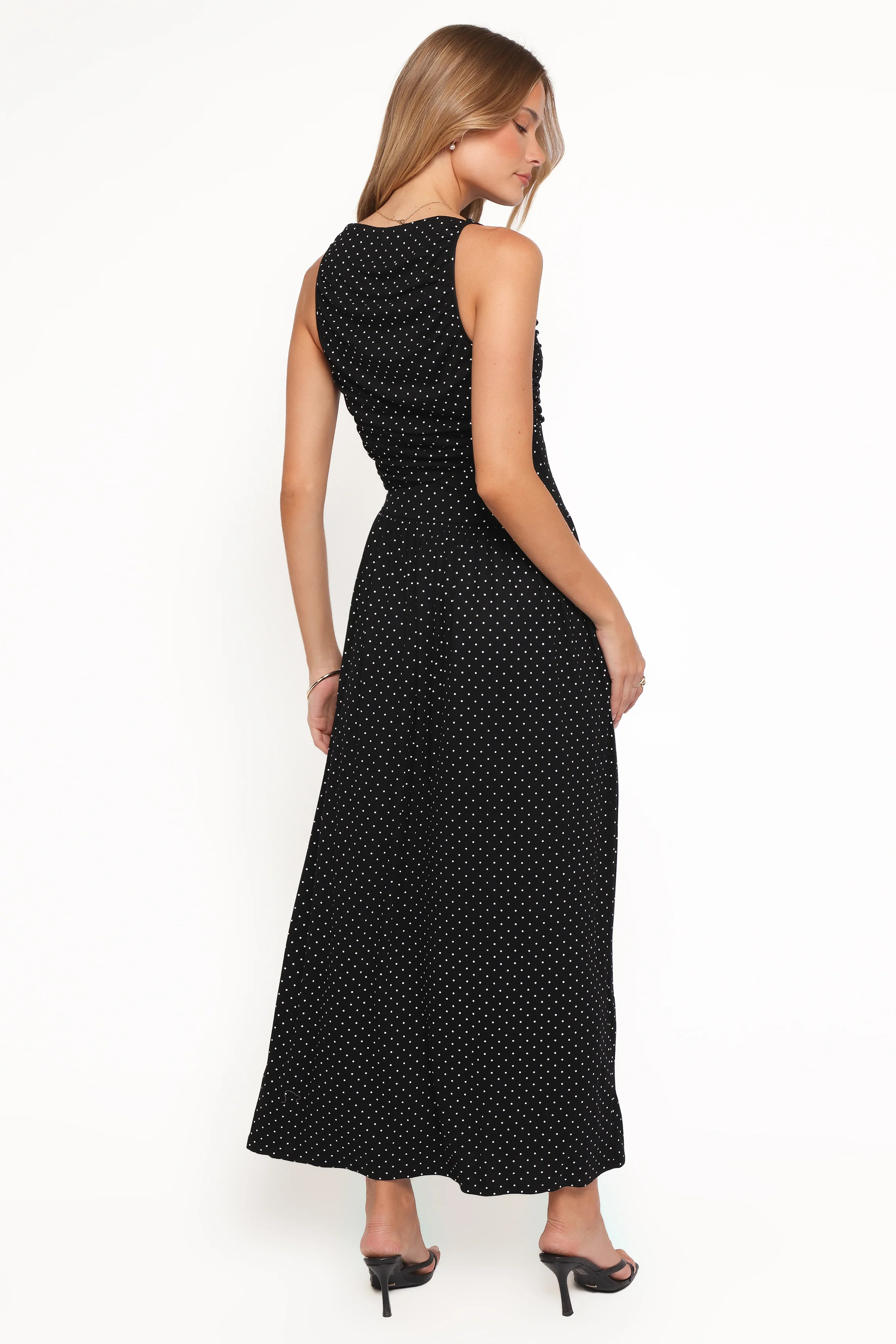 Shirley Maxi Dress - Black Polka Dot