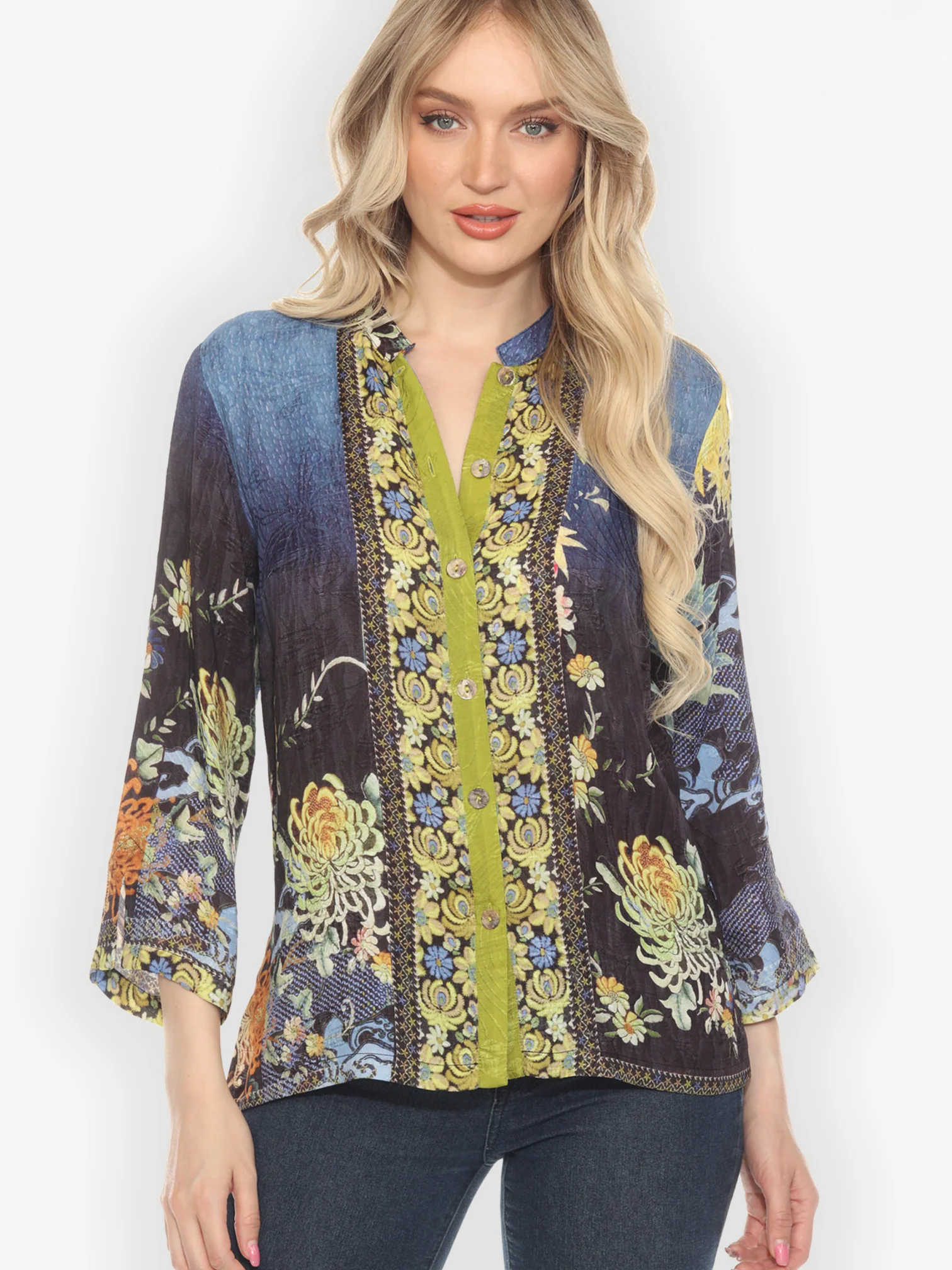 Mums Border Classic Citron Silk Blouse
