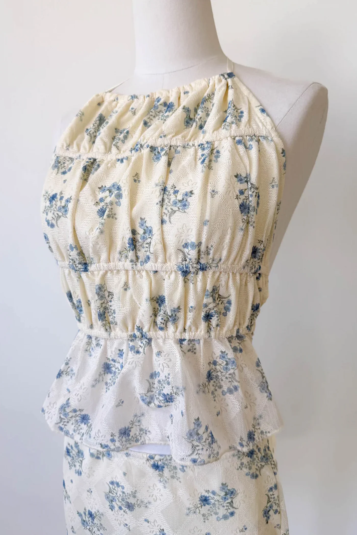 Ruched Floral Halter Top