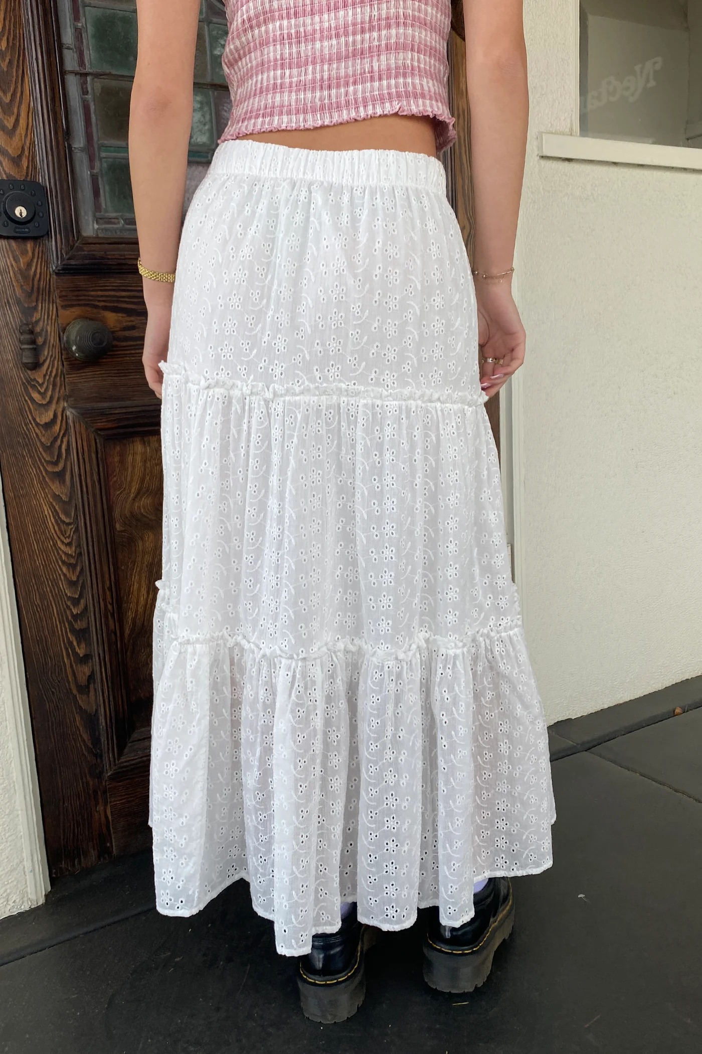 Eyelet Maxi Skirt