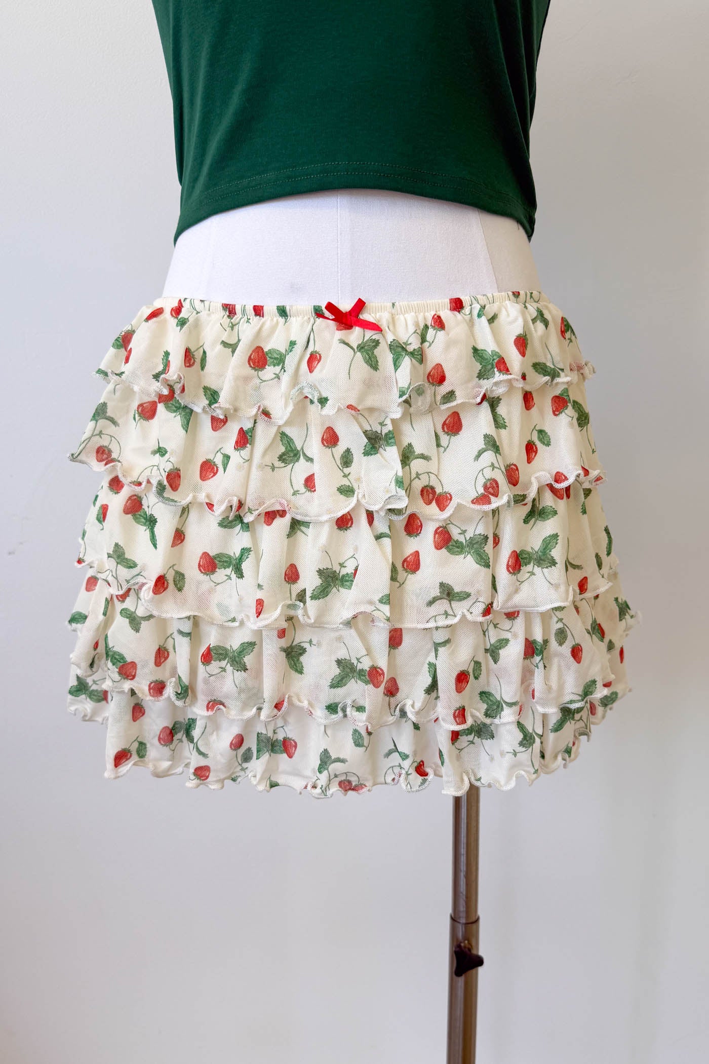 Strawberry Ruffle Mini Skirt
