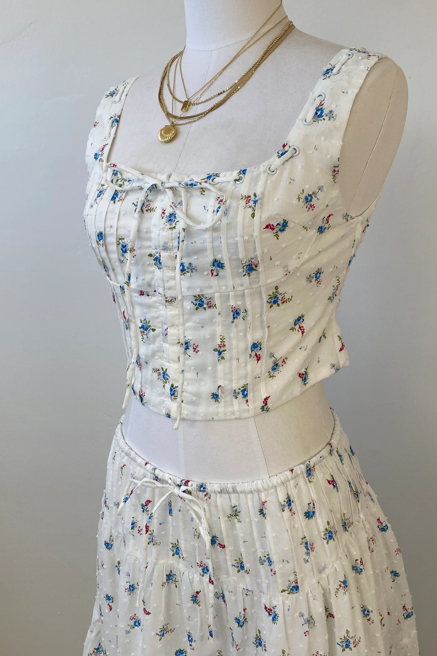 Sleeveless Floral Corset Top