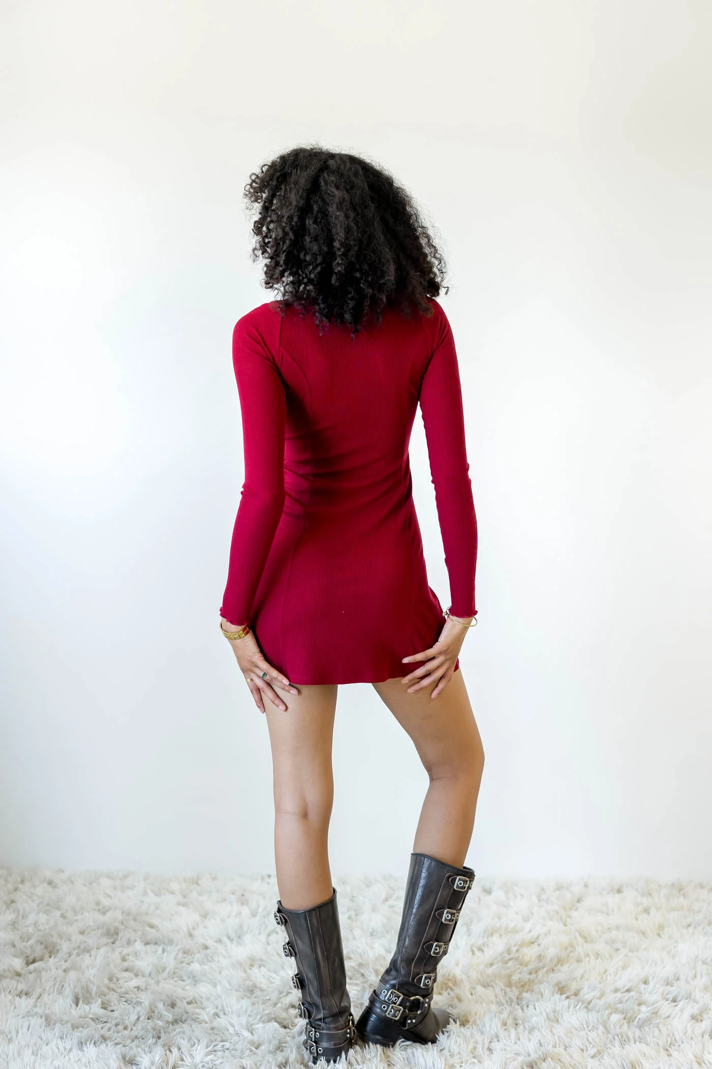 Button Up Long Sleeve Dress