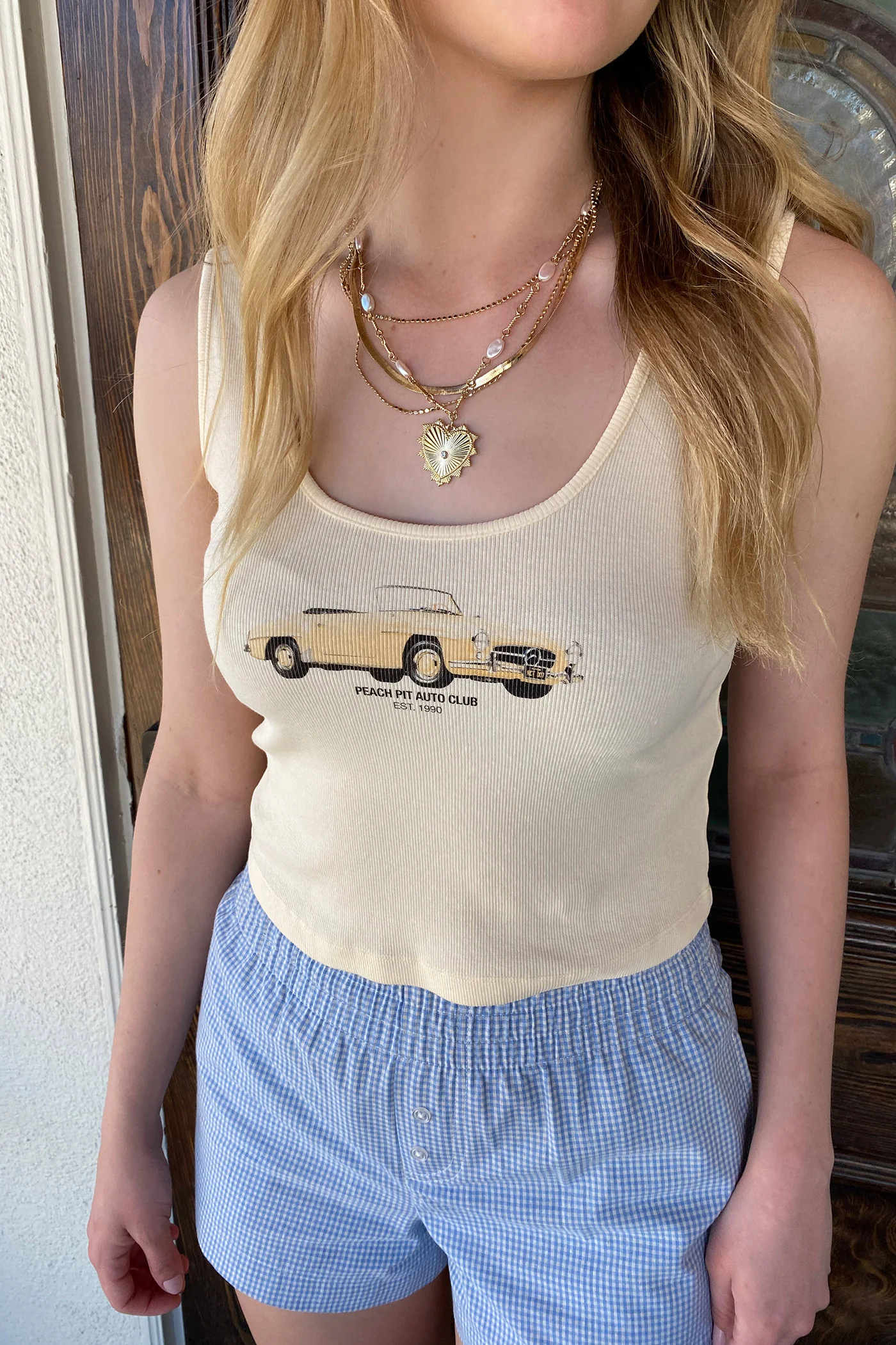 Peach Pitt Graphic Tank Top