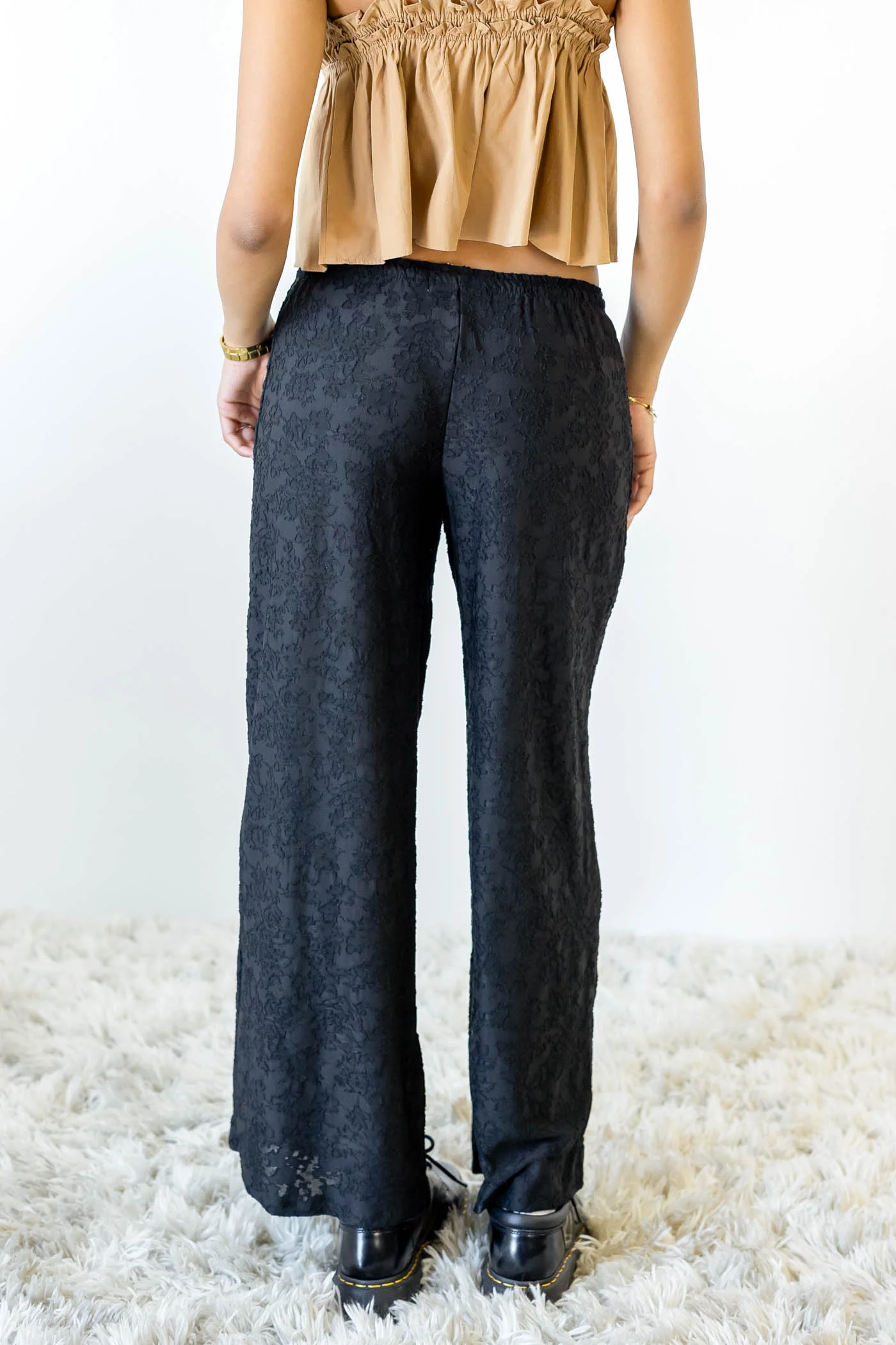 Textured Floral Pants