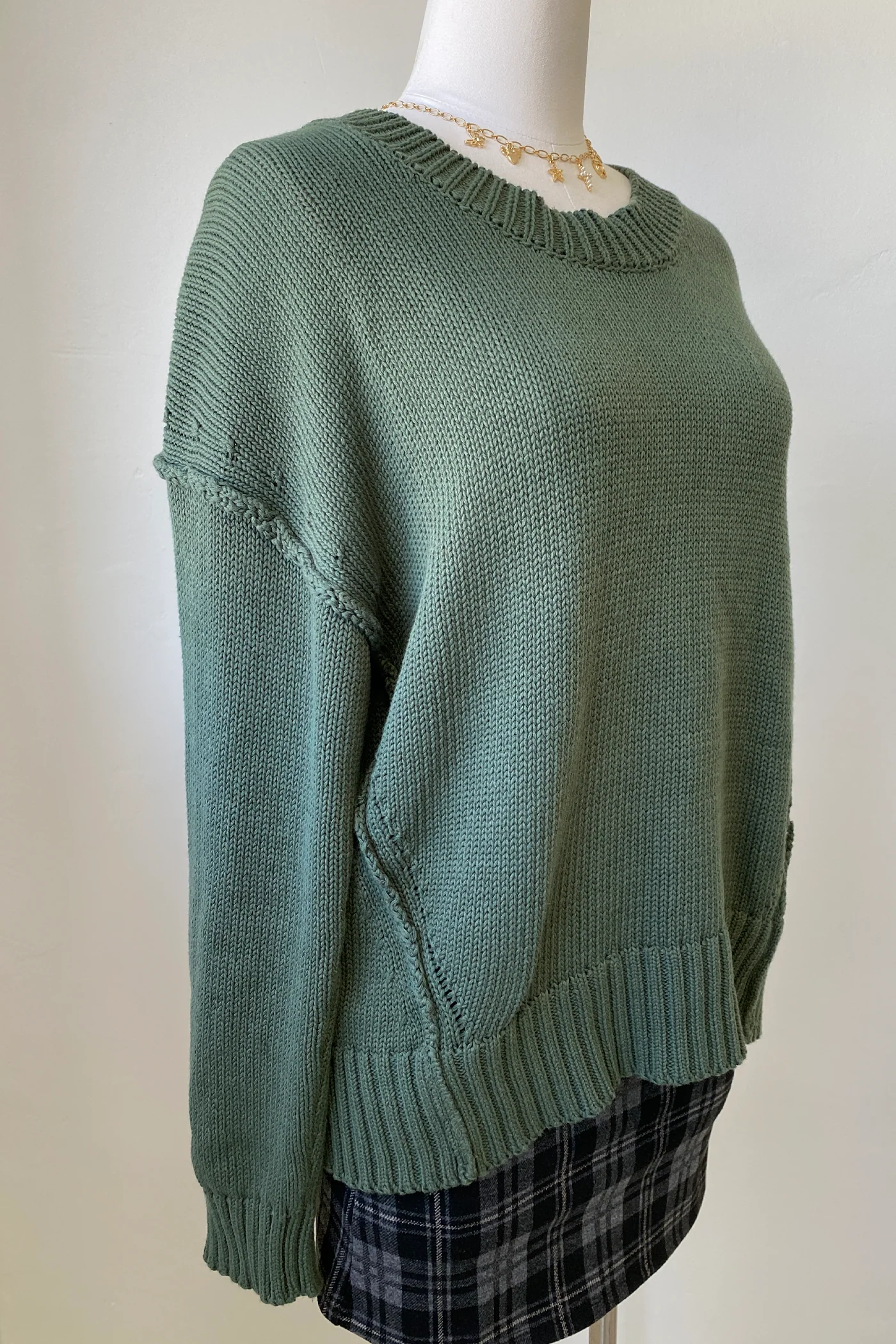 Reverse Stitch Knit Sweater