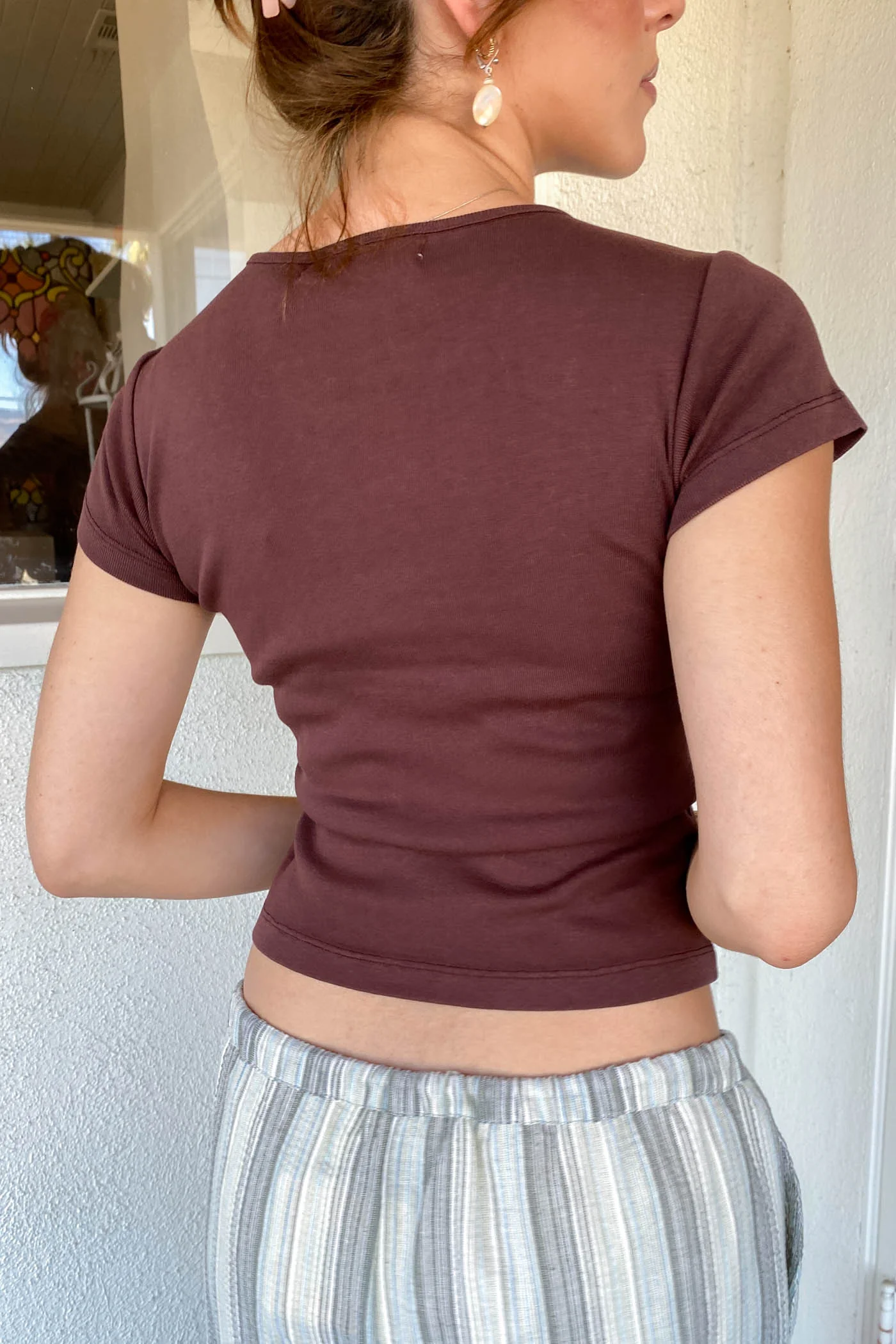 Star Embroidered Babydoll Tee