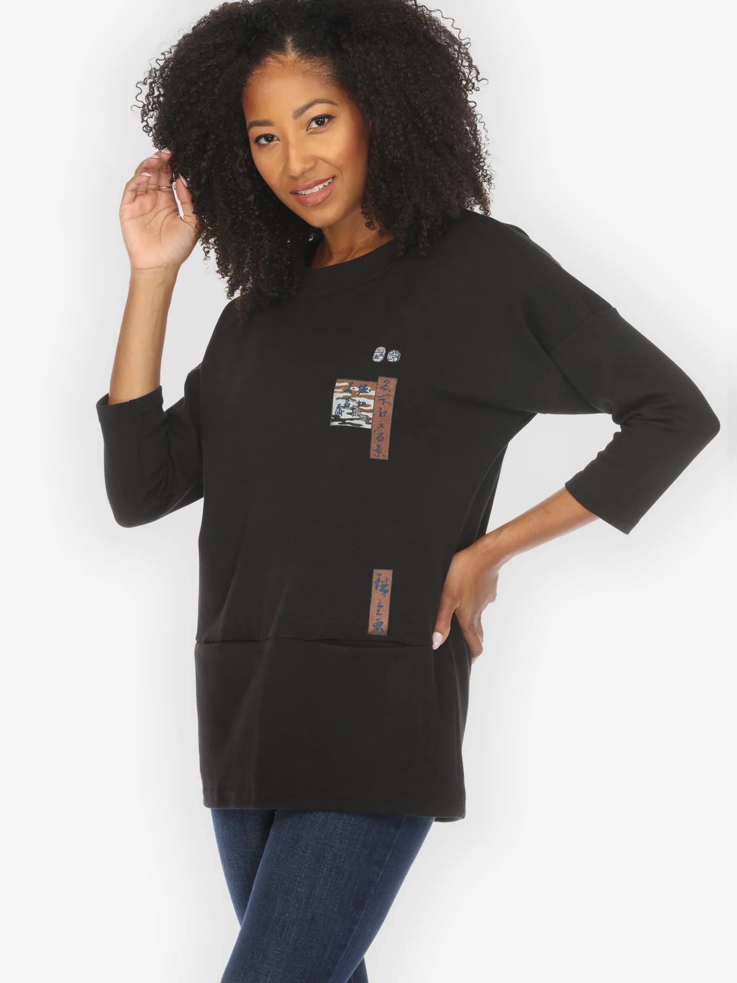 Japanese Irises Traditional Print Pullover