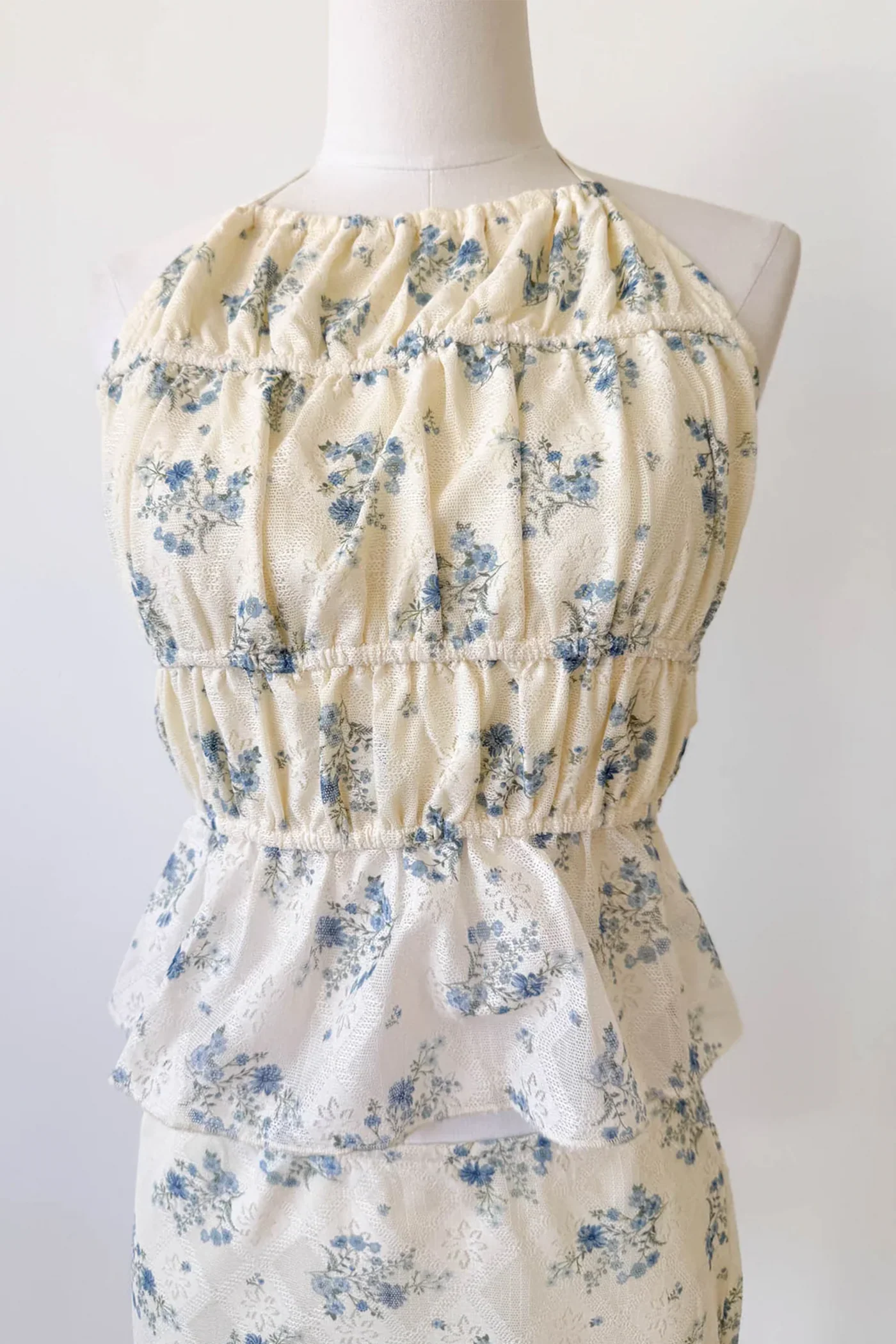 Ruched Floral Halter Top