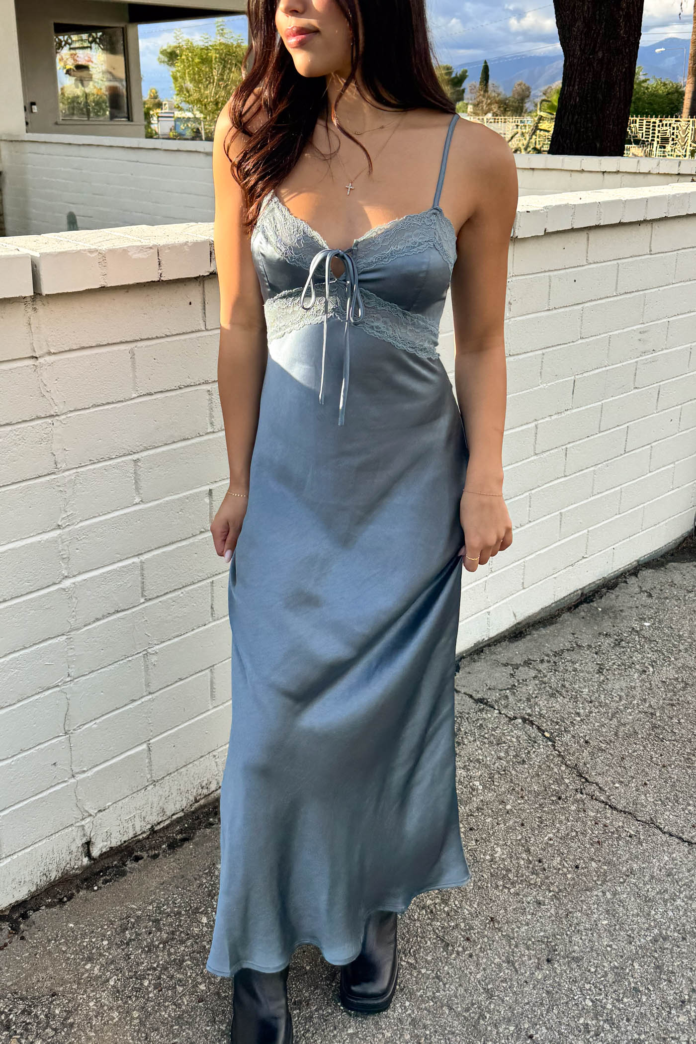 Lacey Satin Maxi Dress