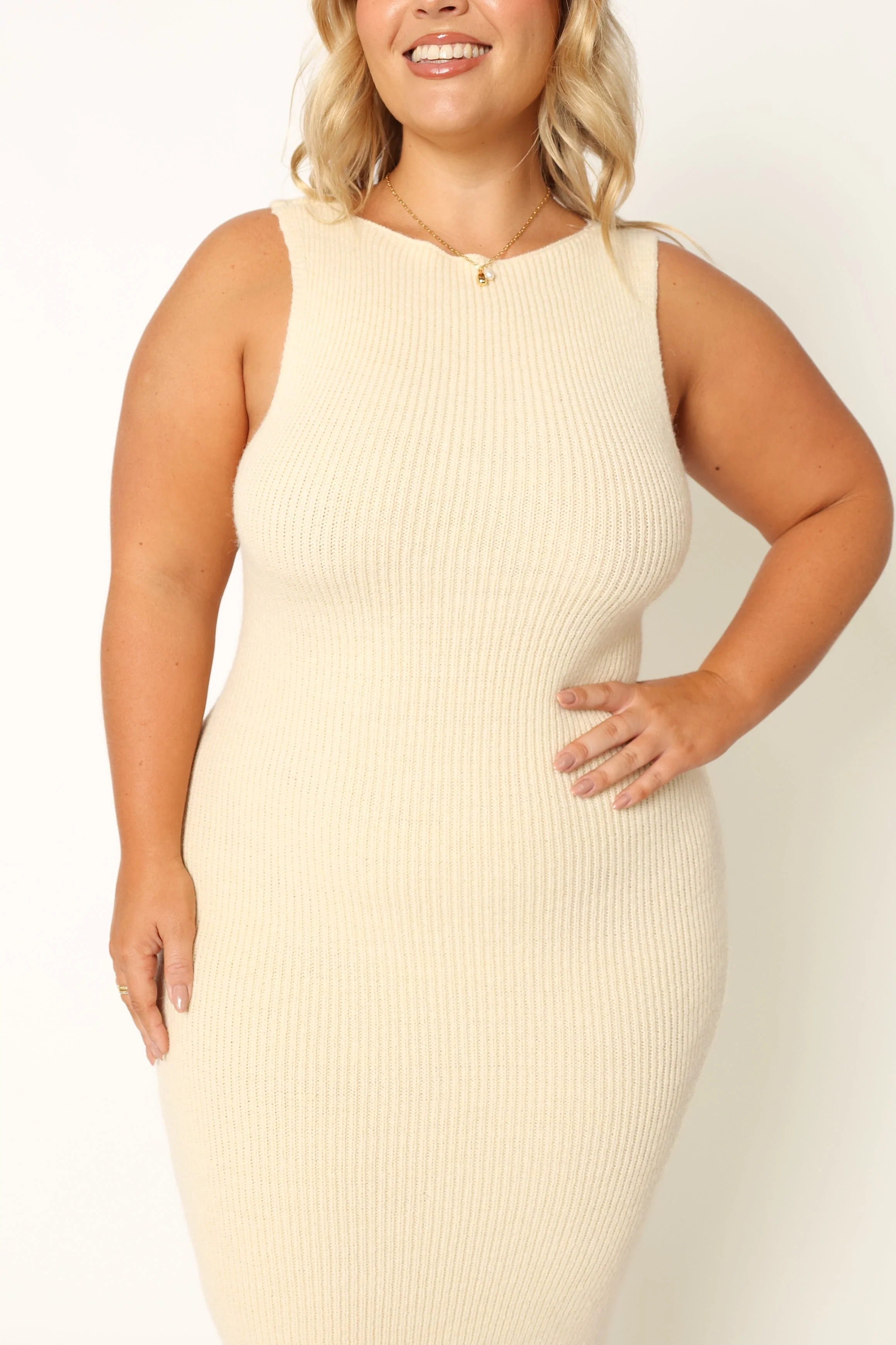 Nita Midi Dress - Beige