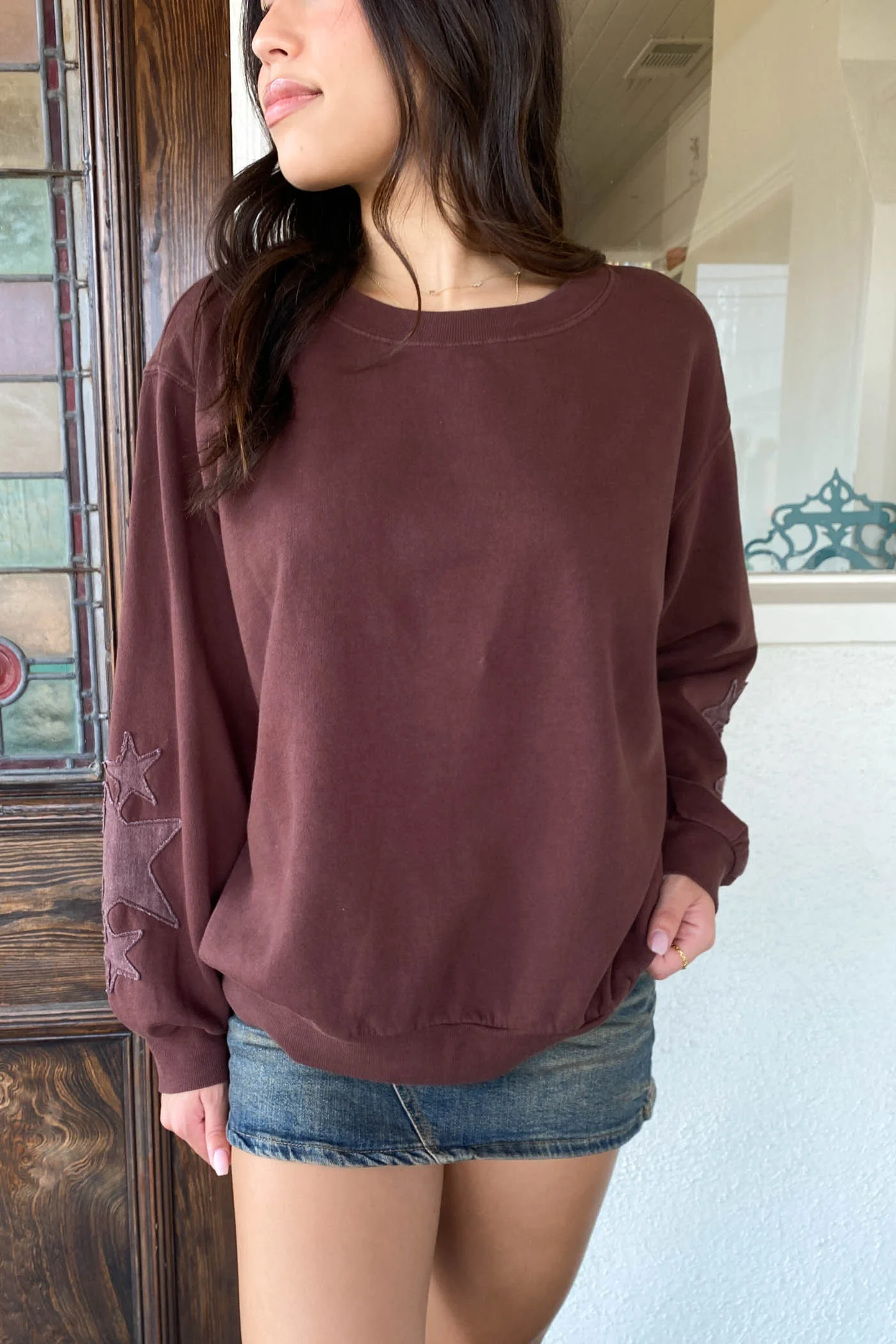 Star Embroidered Sweatshirt