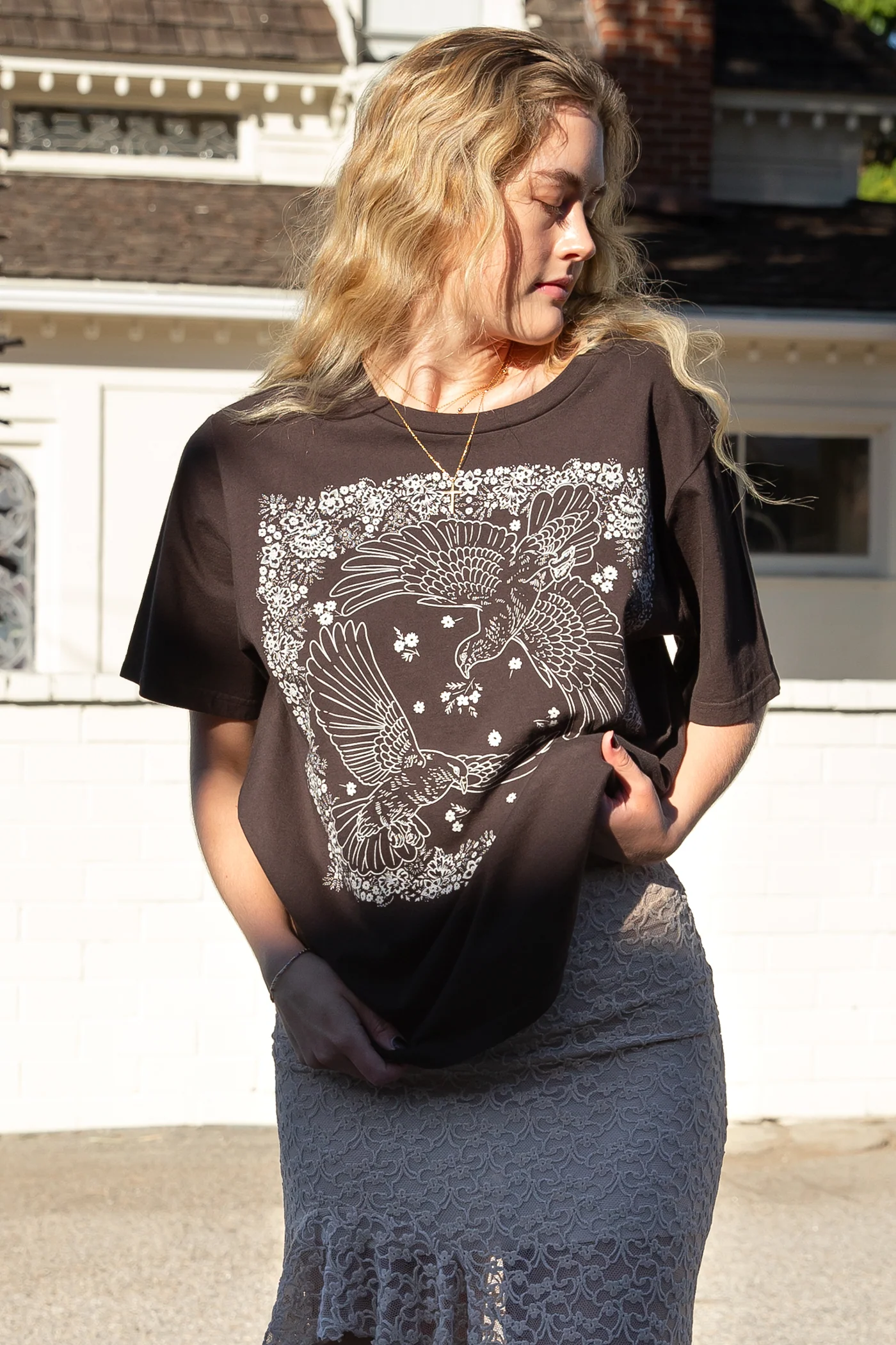 Doves Bandana BF Graphic Tee