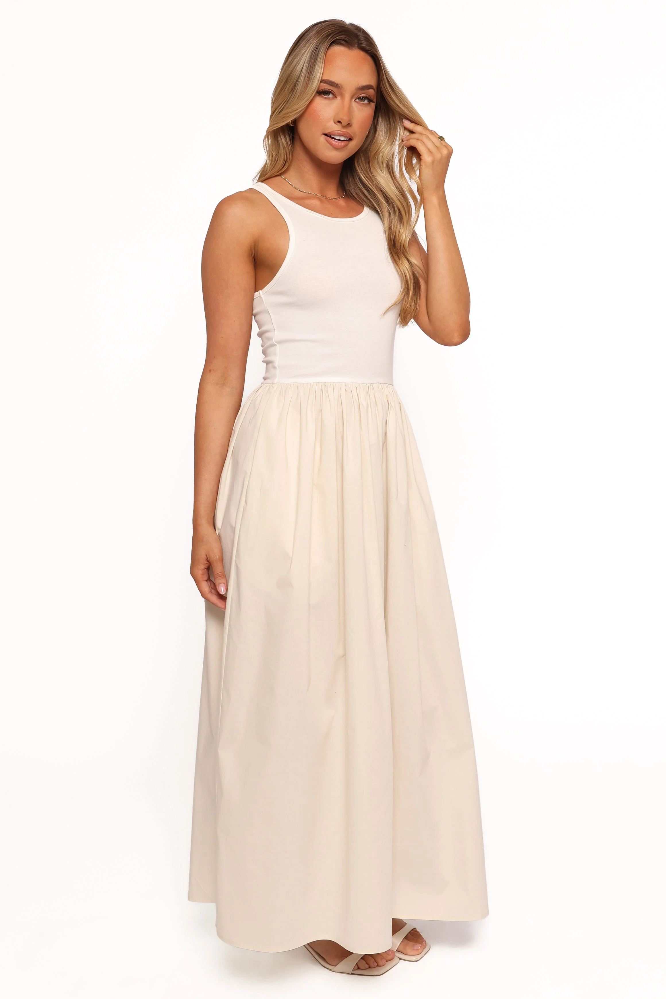 Franki Midi Dress - White Cream