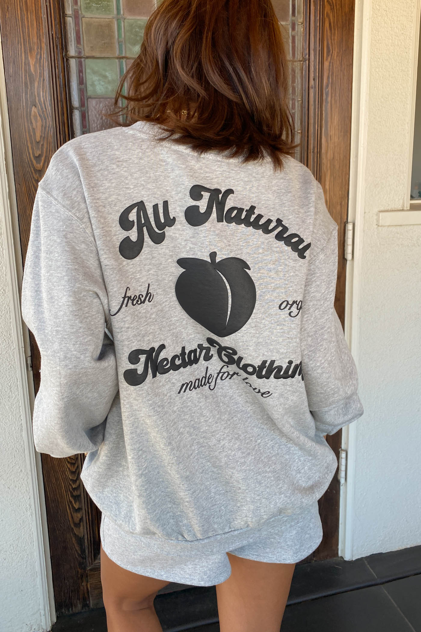 All Natural Puff Print Graphic Sweater