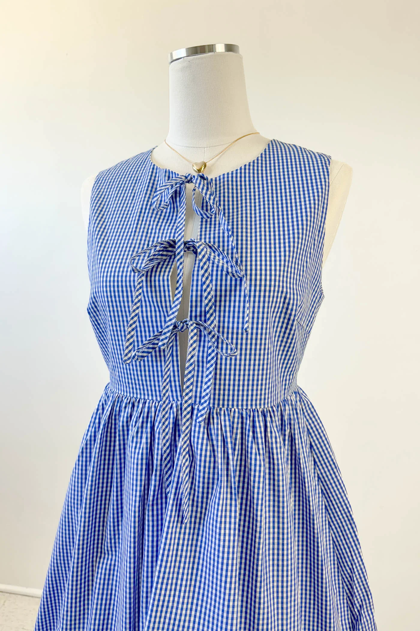 Split Front Gingham Mini Dress