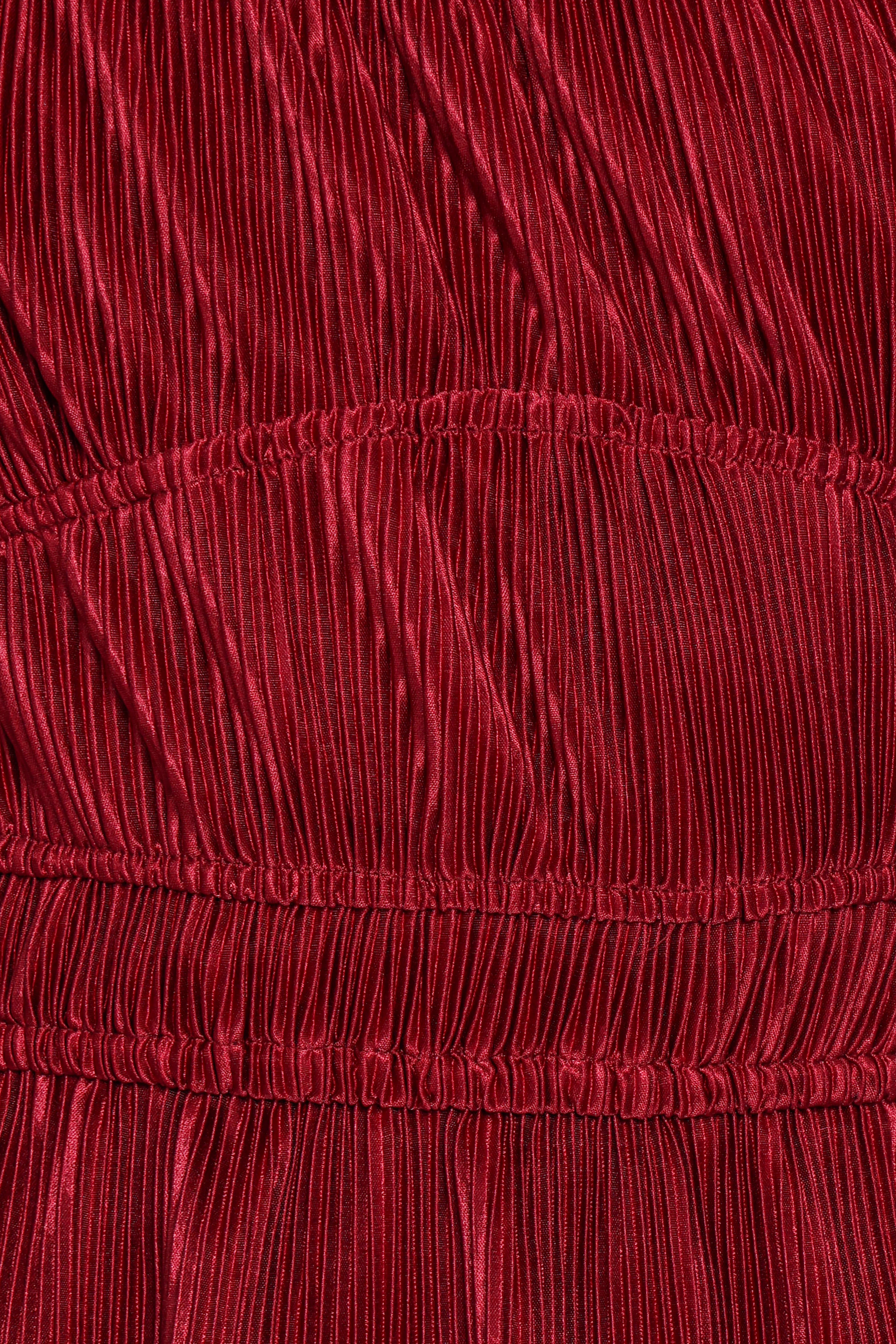 Ceppia Plisse Top - Burgundy